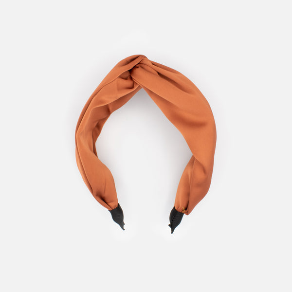 Load image into Gallery viewer, Rust headband with pleated bow