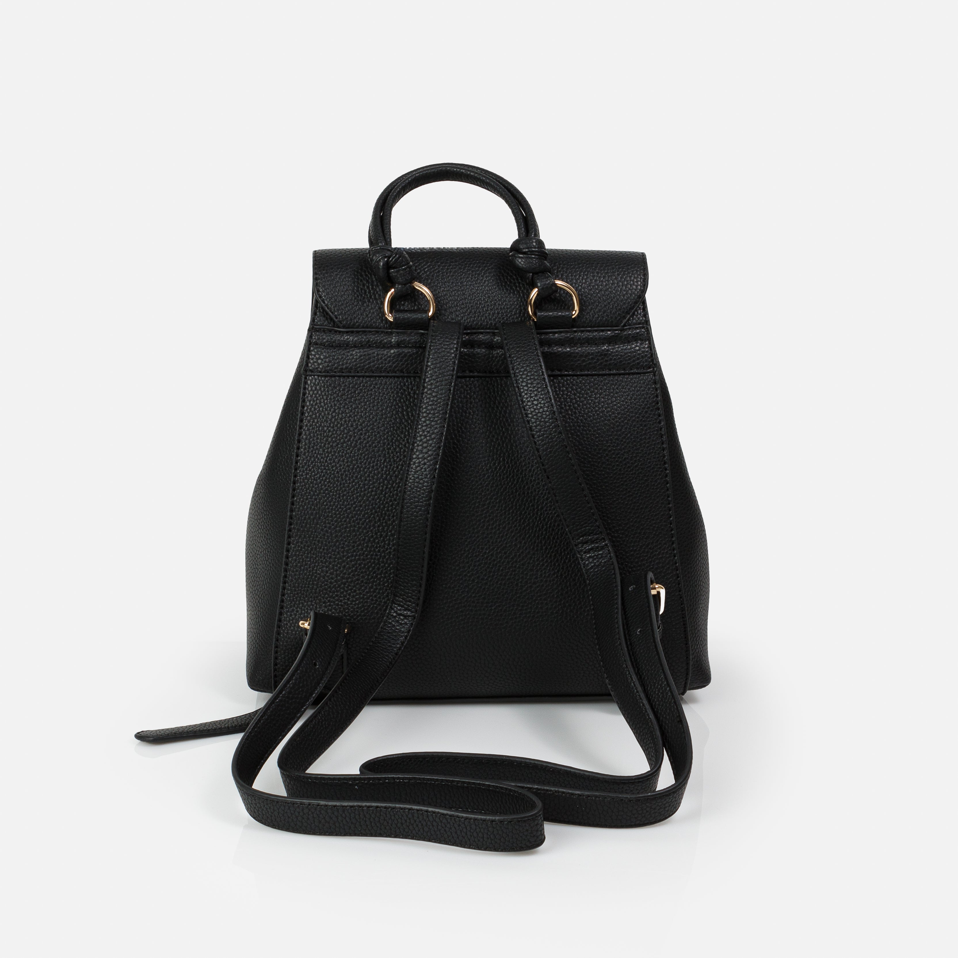 Sac à dos noir à bouton à pression en PU