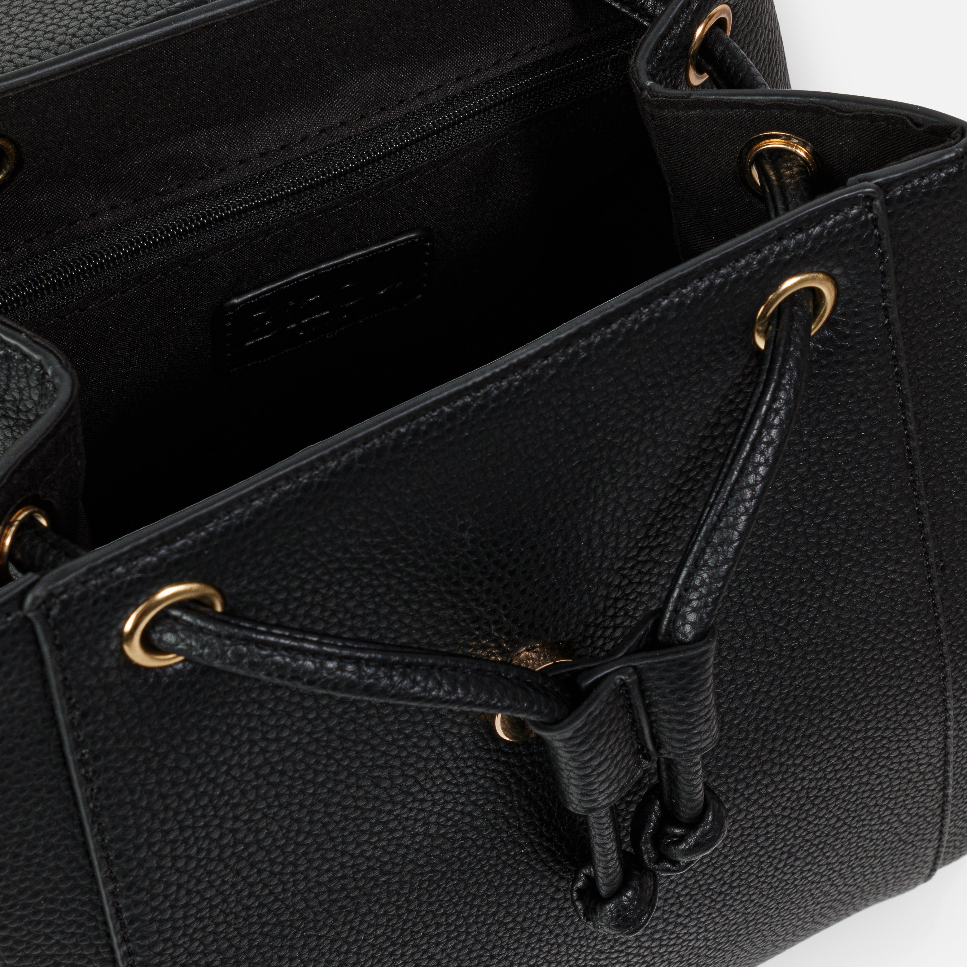 Sac à dos noir à bouton à pression en PU
