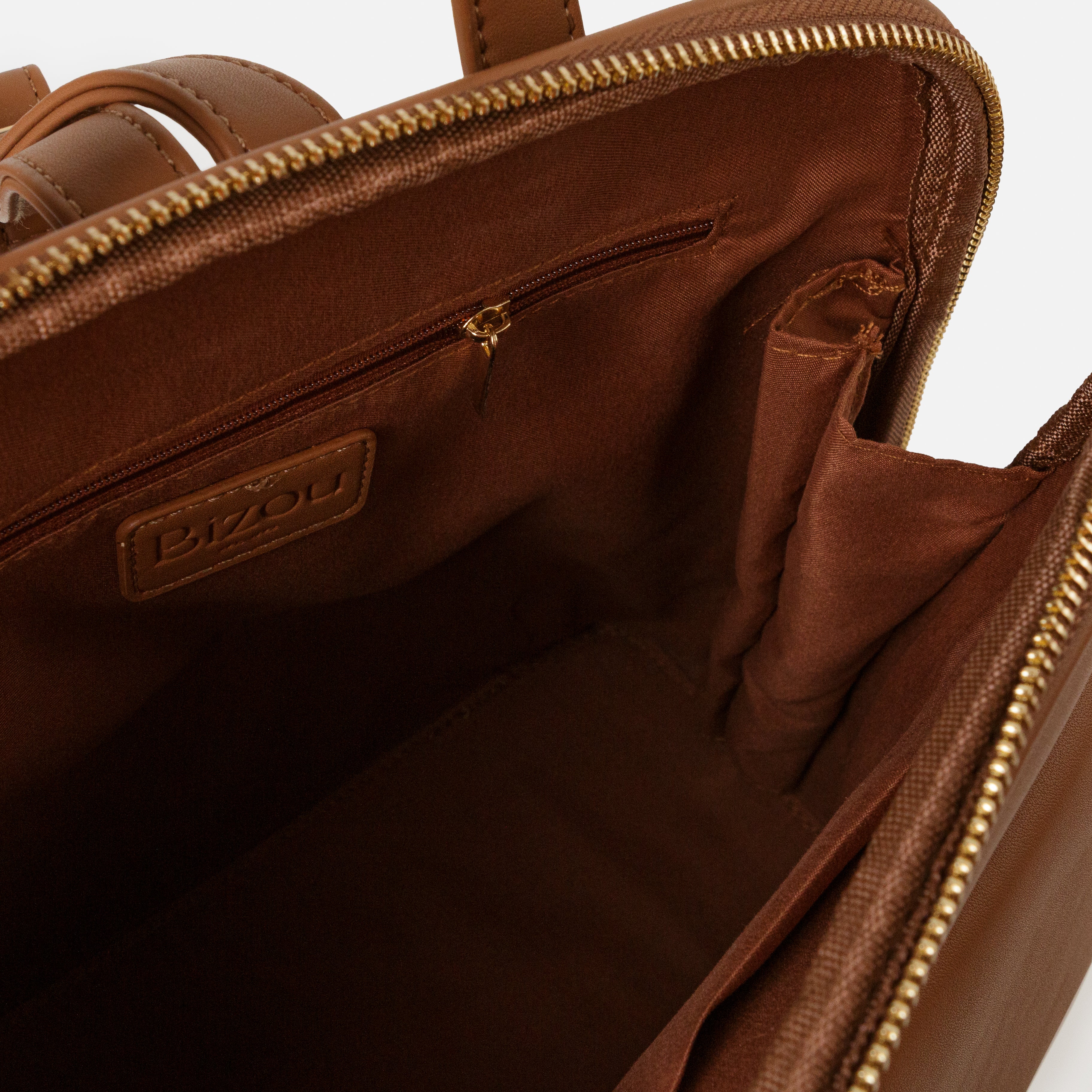 Ivory and caramel backpack