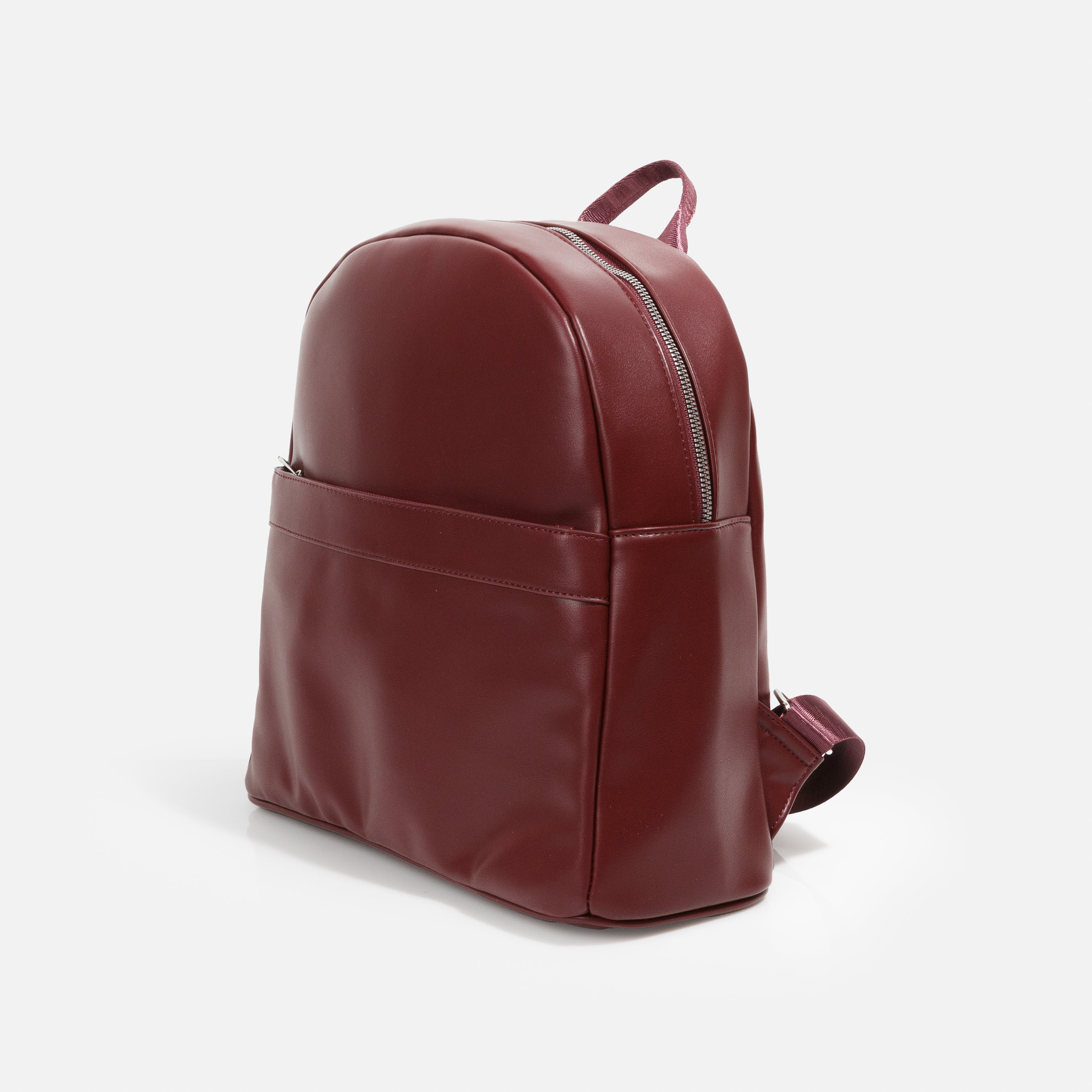 Wine red backpack with nylon straps
