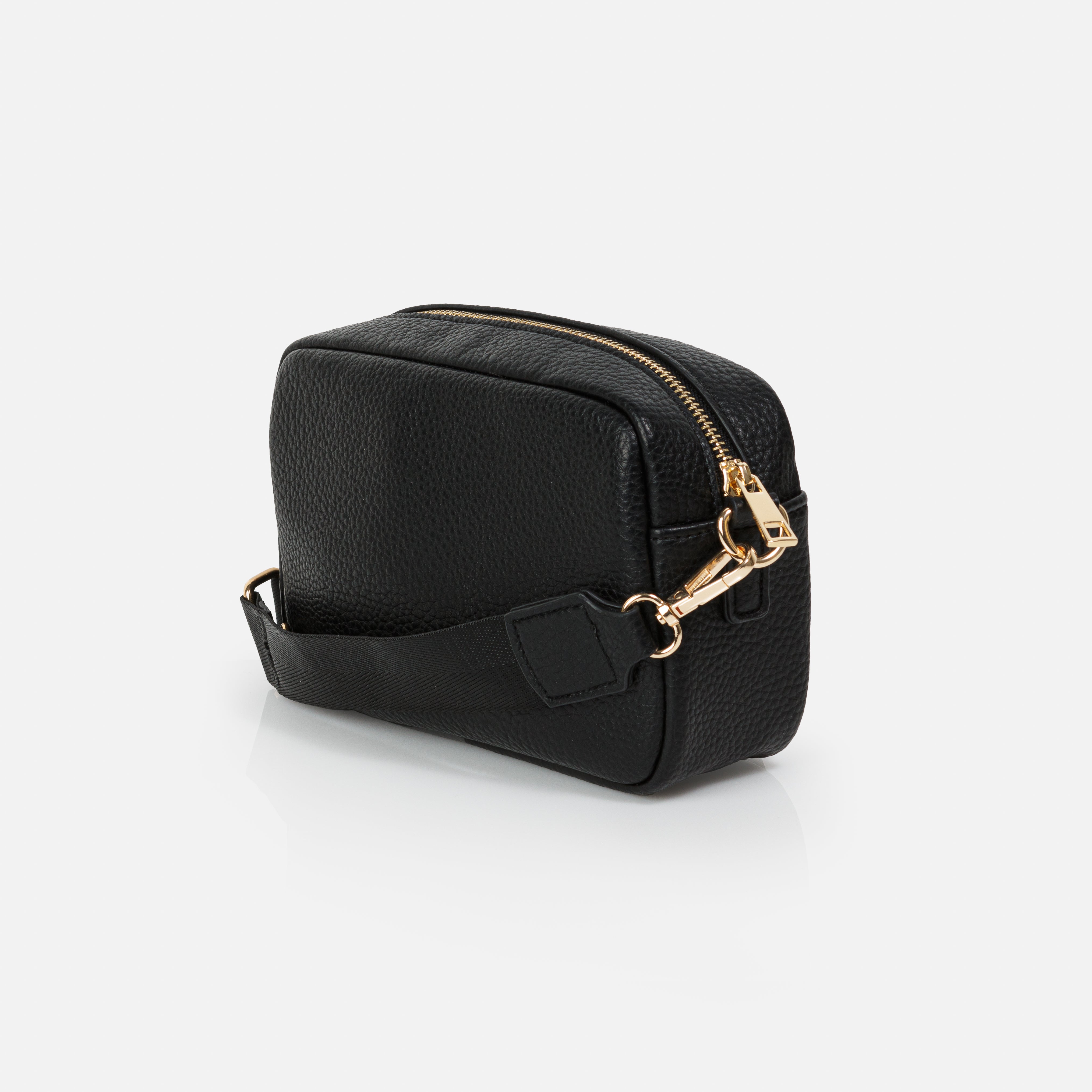 Black shoulder bag with nylon strap