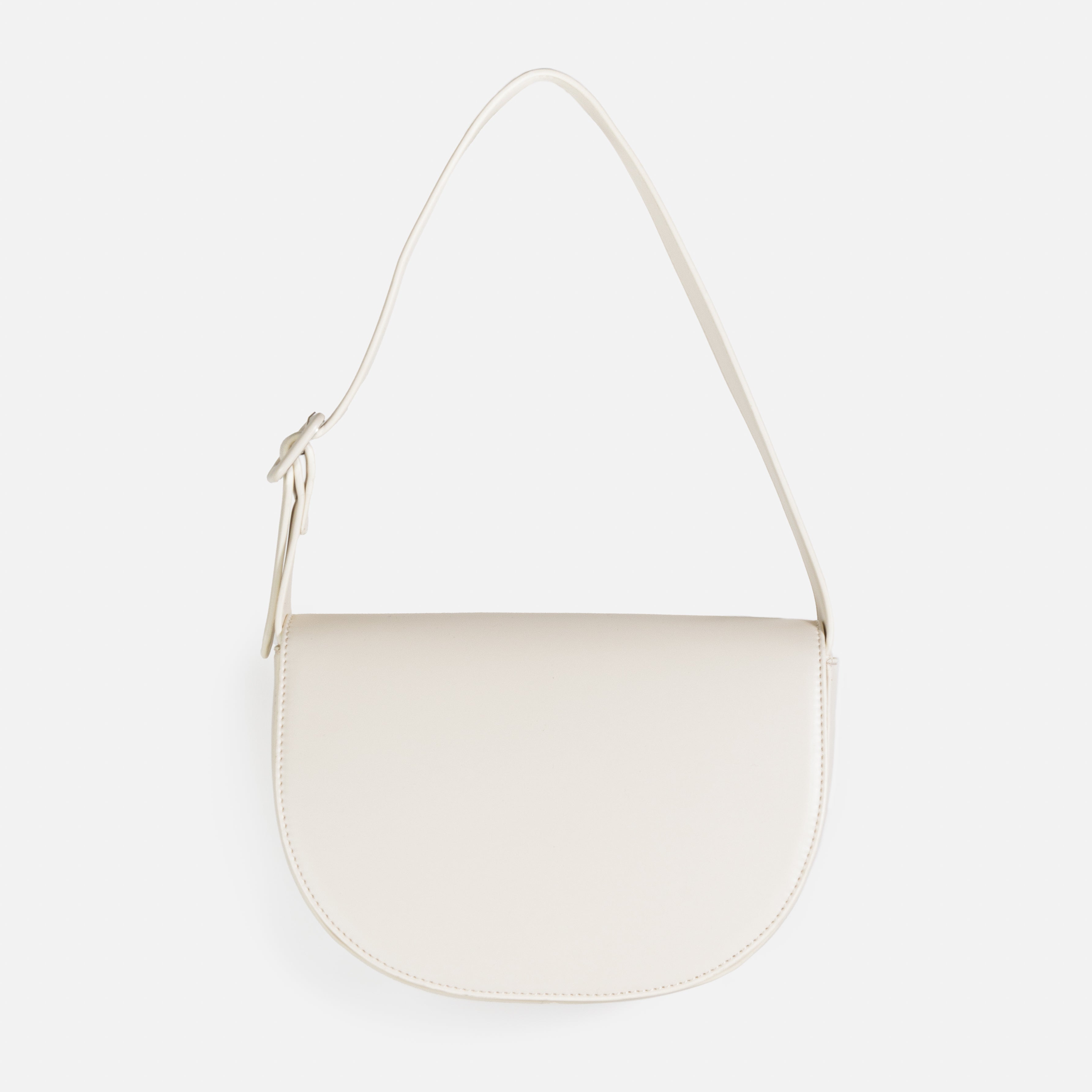Ivory handbag with PU belt strap