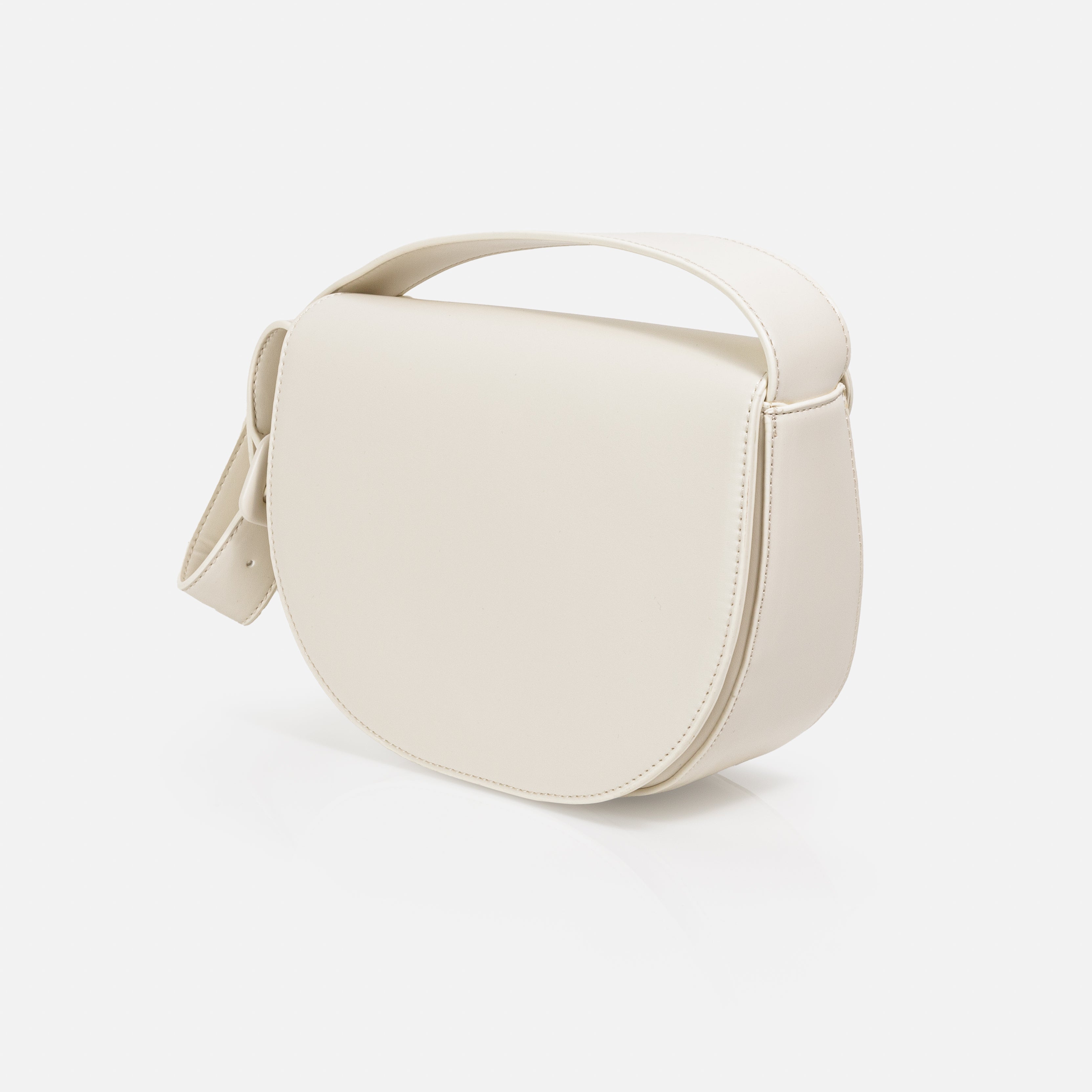 Ivory handbag with PU belt strap