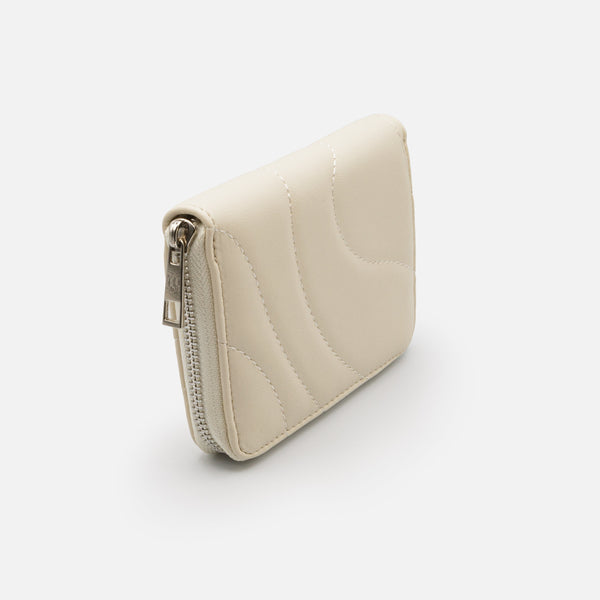 Charger l'image dans la galerie, Portefeuille ivoire matelassé en PU