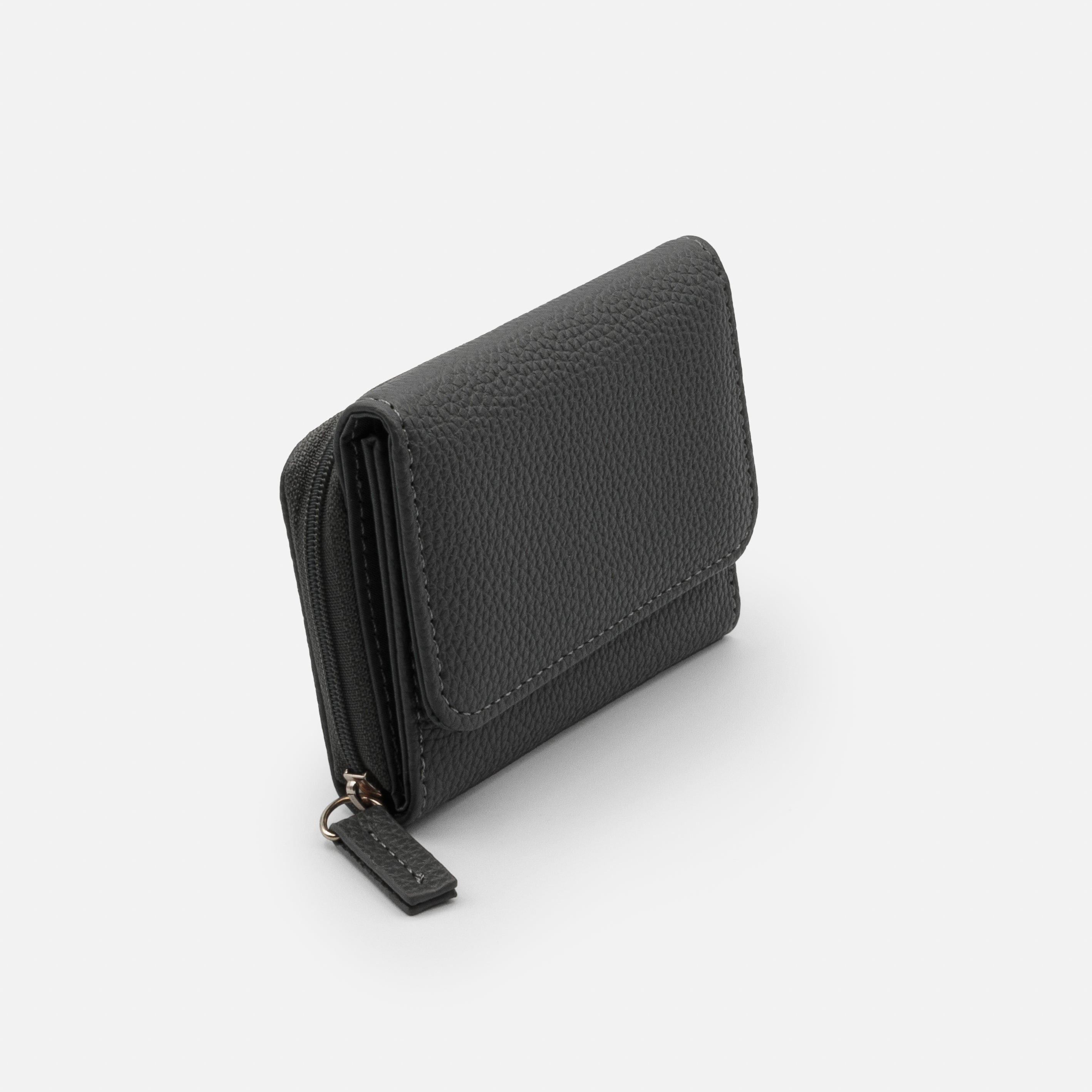Small dark gray PU wallet