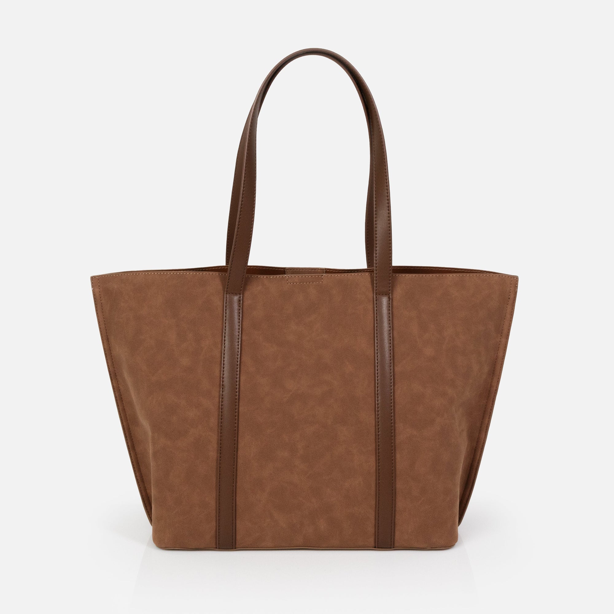 Pale brown suede tote bag