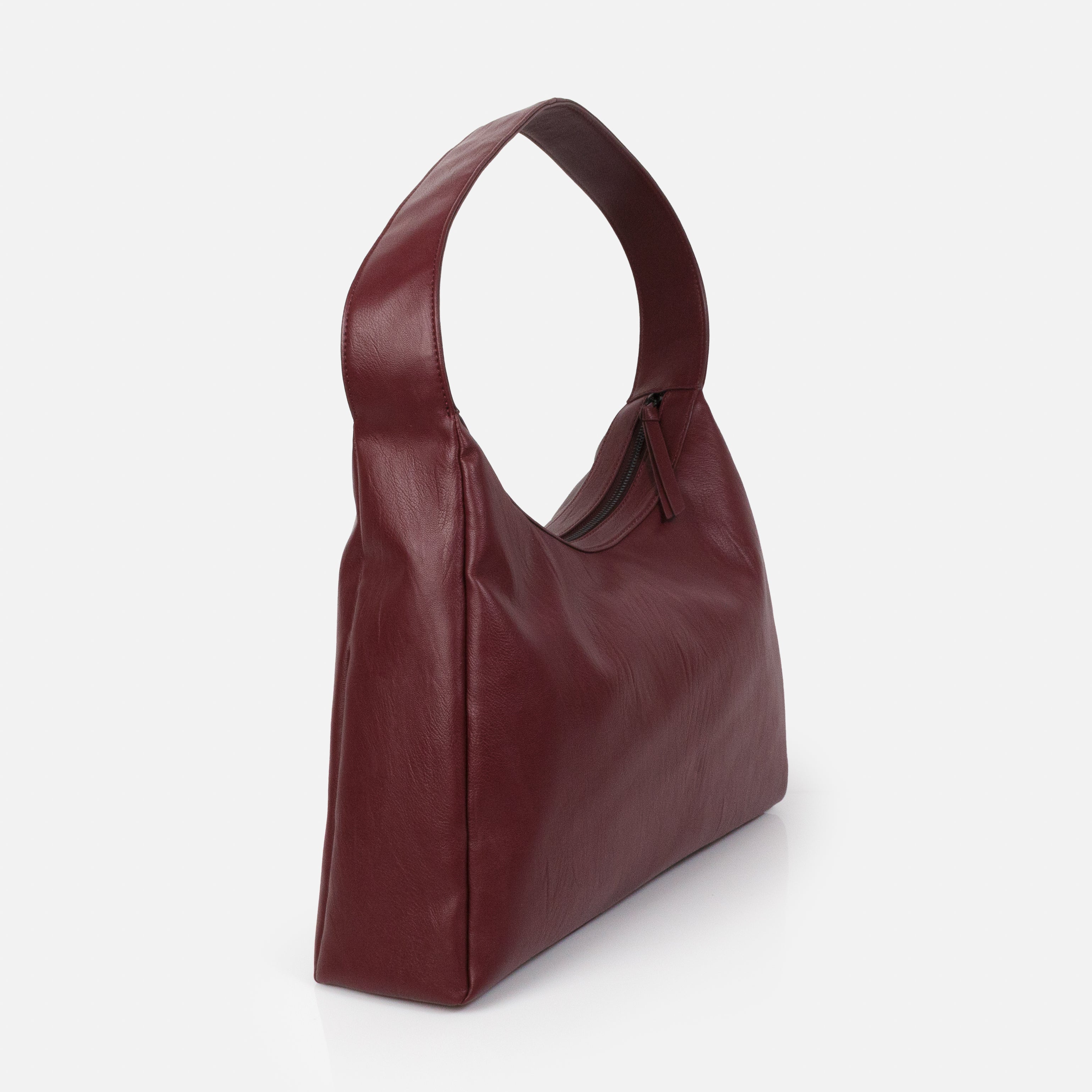 Burgundy PU handbag