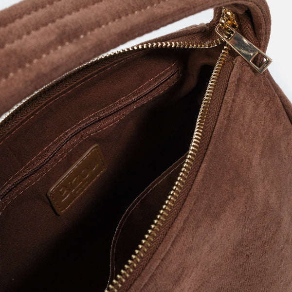 Charger l'image dans la galerie, Sac à main brun pâle en effet suède