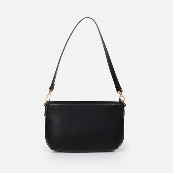 Load image into Gallery viewer, Black smooth PU handbag