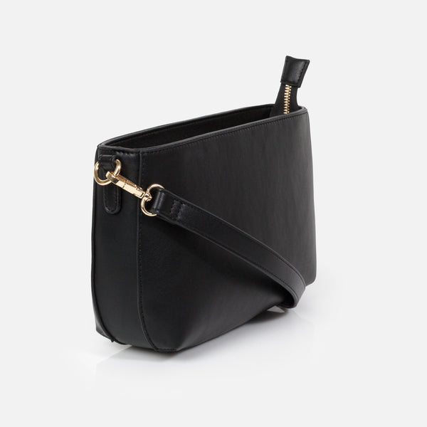 Load image into Gallery viewer, Black smooth PU handbag