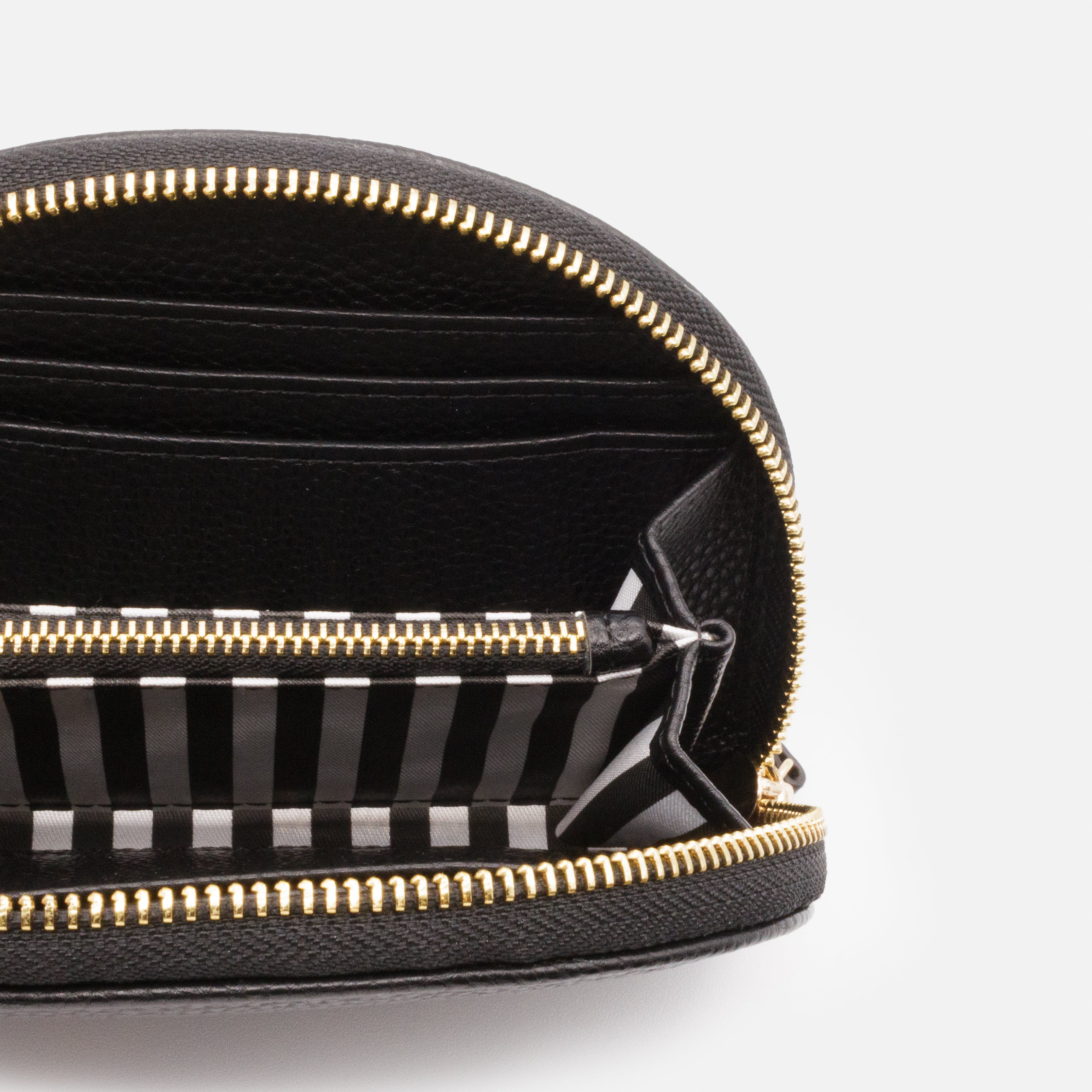 Black Half Moon PU Wallet