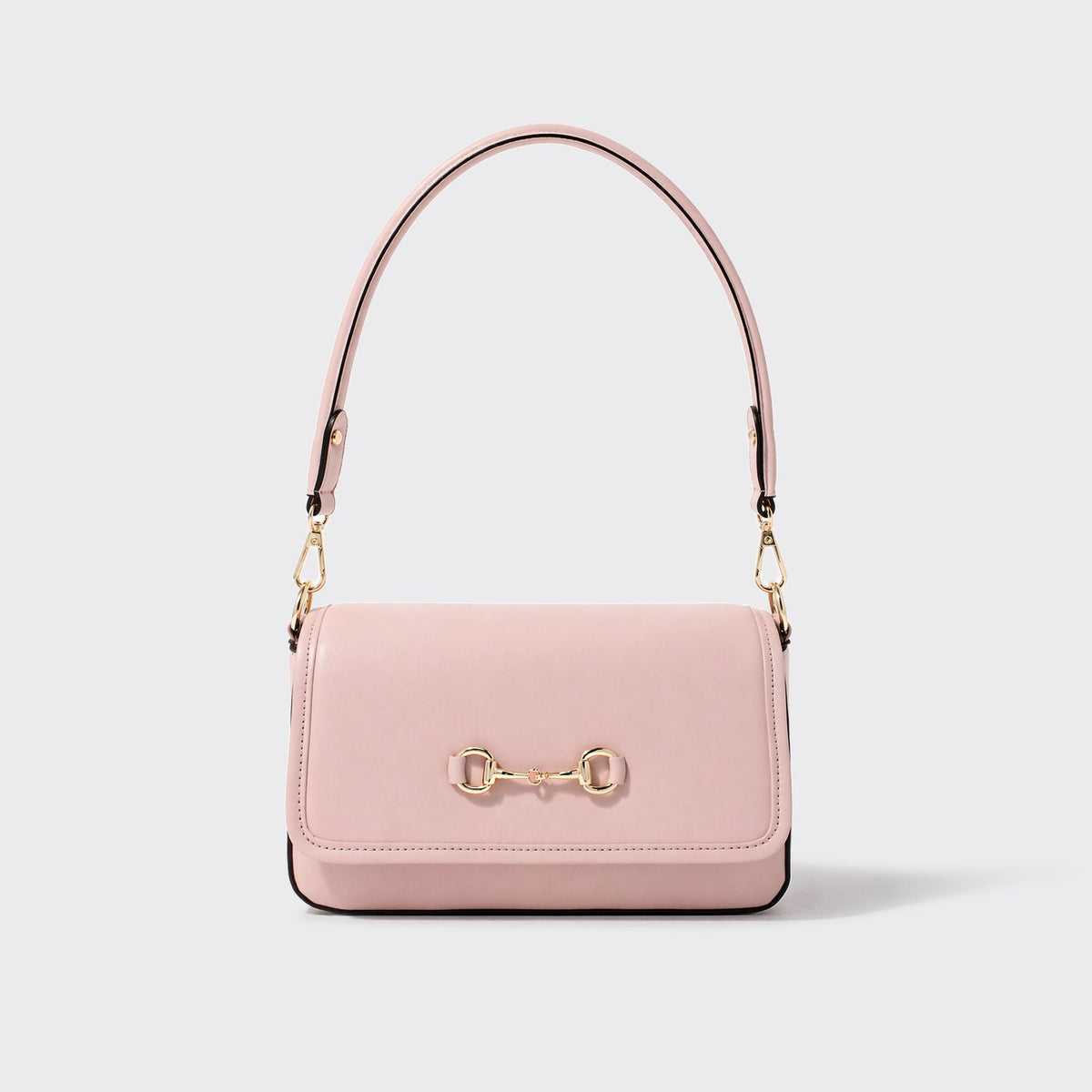 Sac à bandoulière structuré rose à quincaillerie dorée