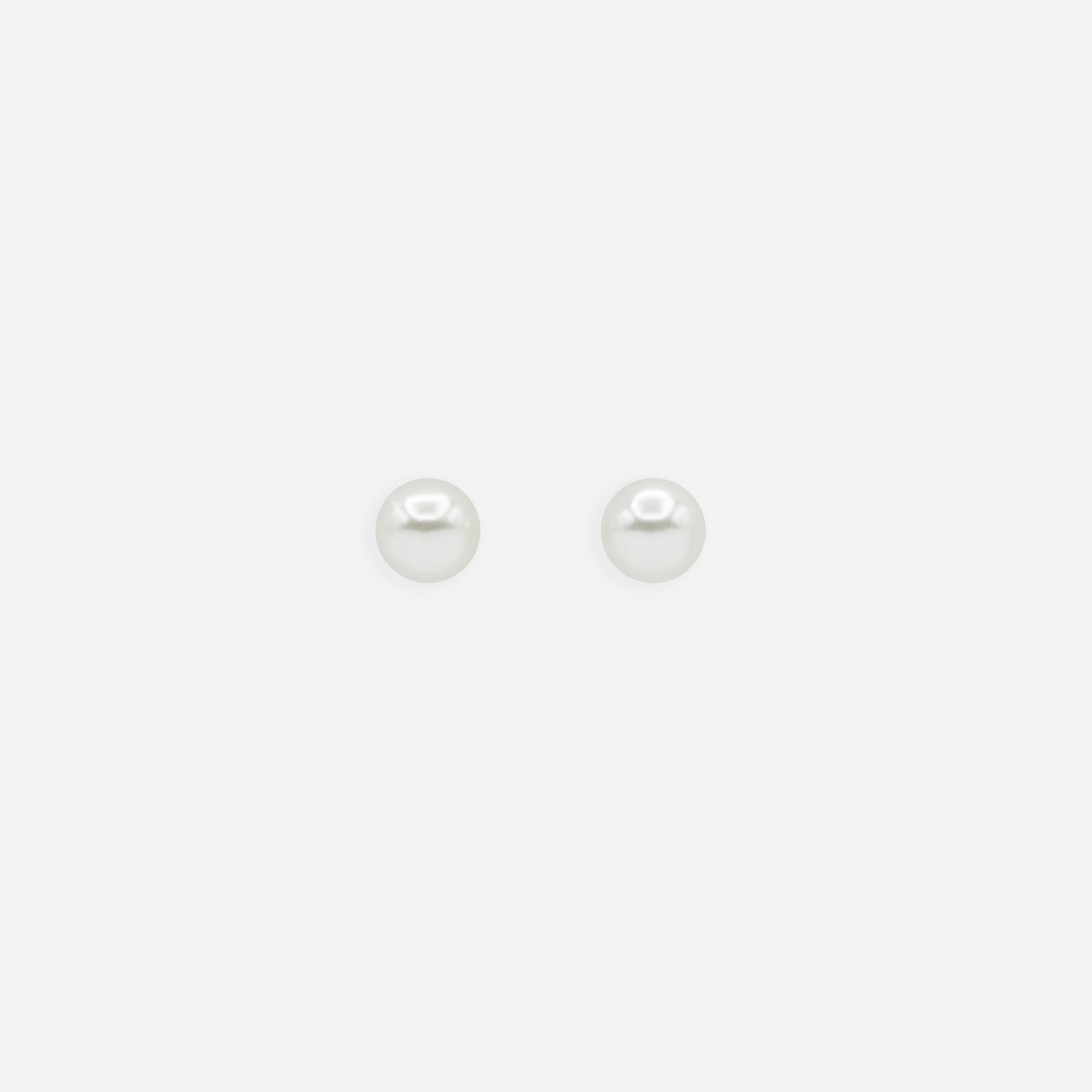 Boucles d'oreilles fixes perles 6 mm