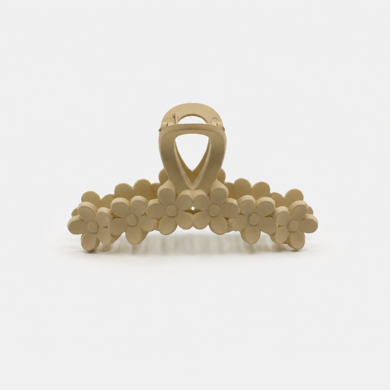 Pince fleurs beige en plastique au fini mat