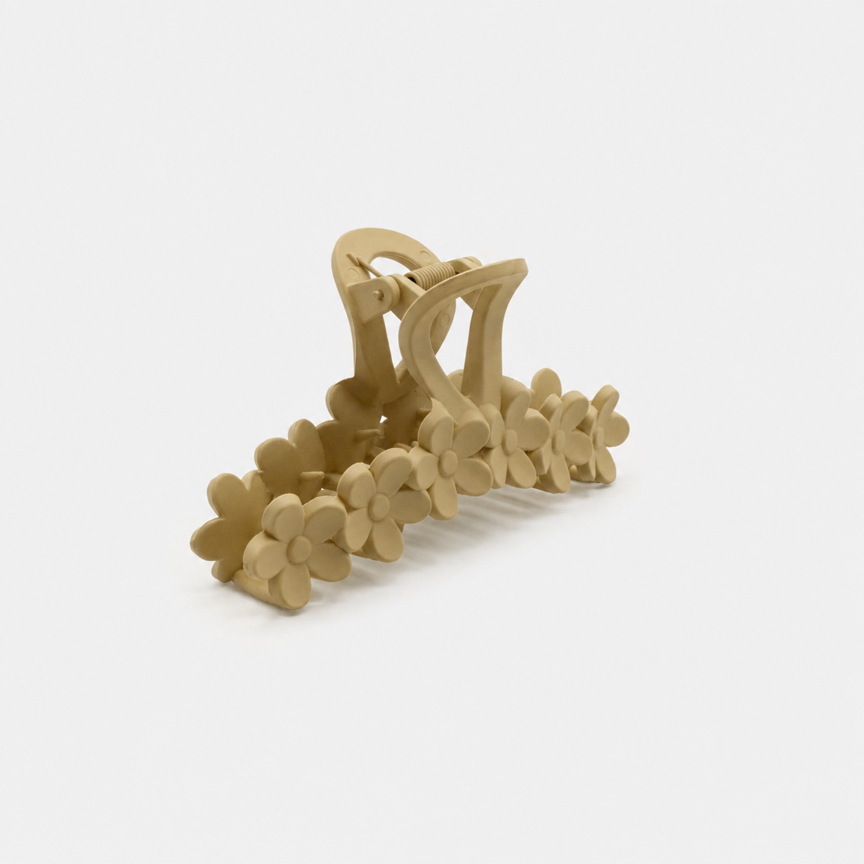 Pince fleurs beige en plastique au fini mat