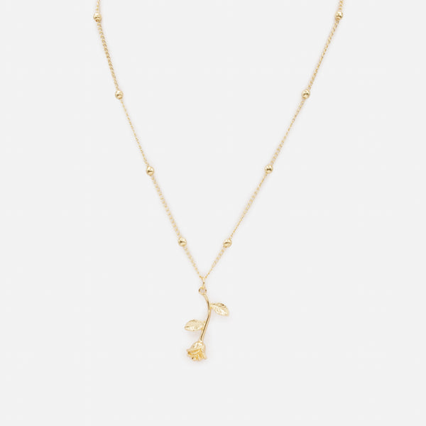 Charger l'image dans la galerie, Collier doré rose séchée