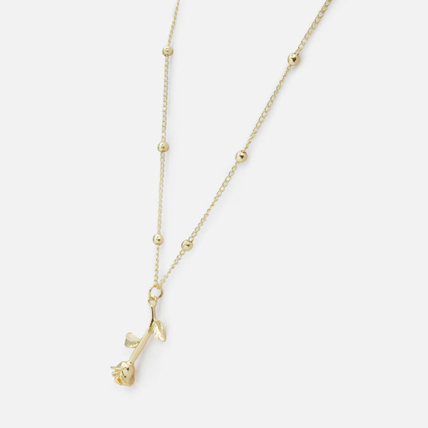Charger l'image dans la galerie, Collier doré rose séchée