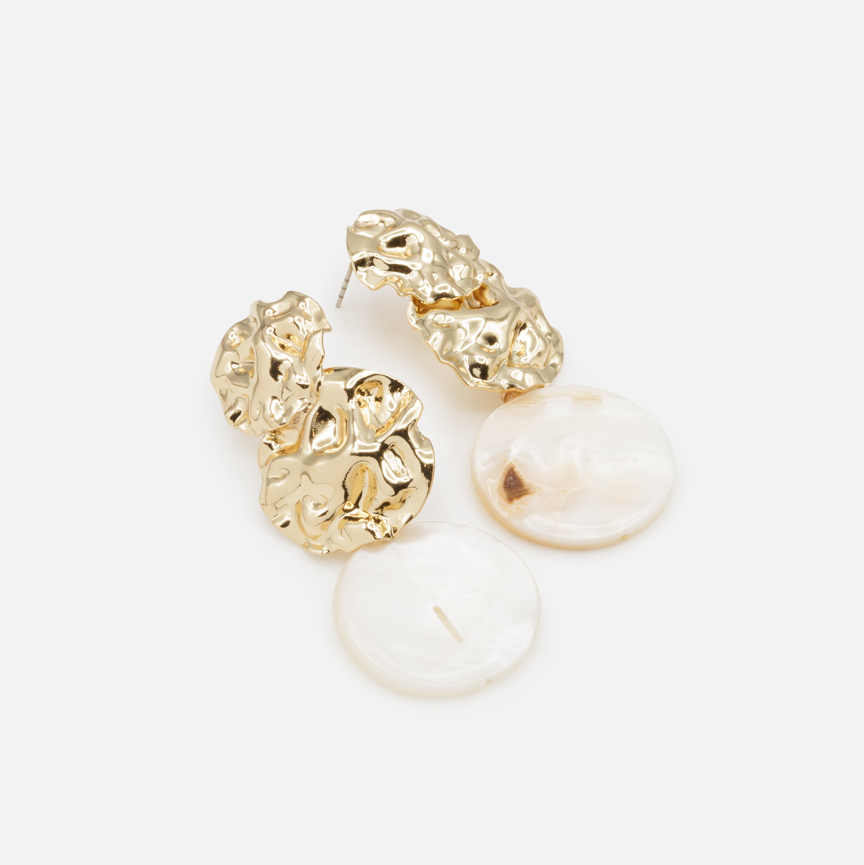 Long two-tone circle earrings