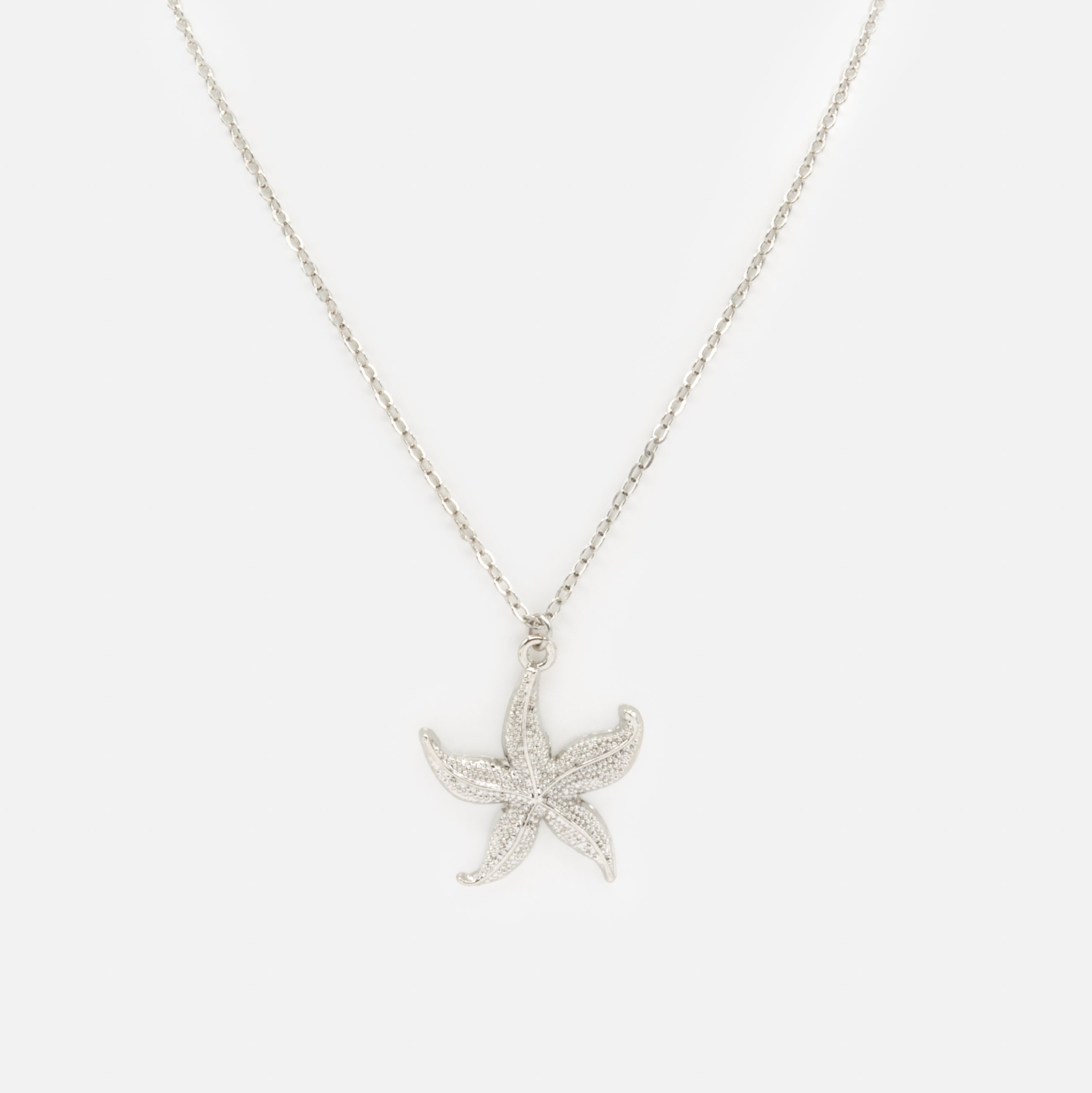 Silver starfish necklace