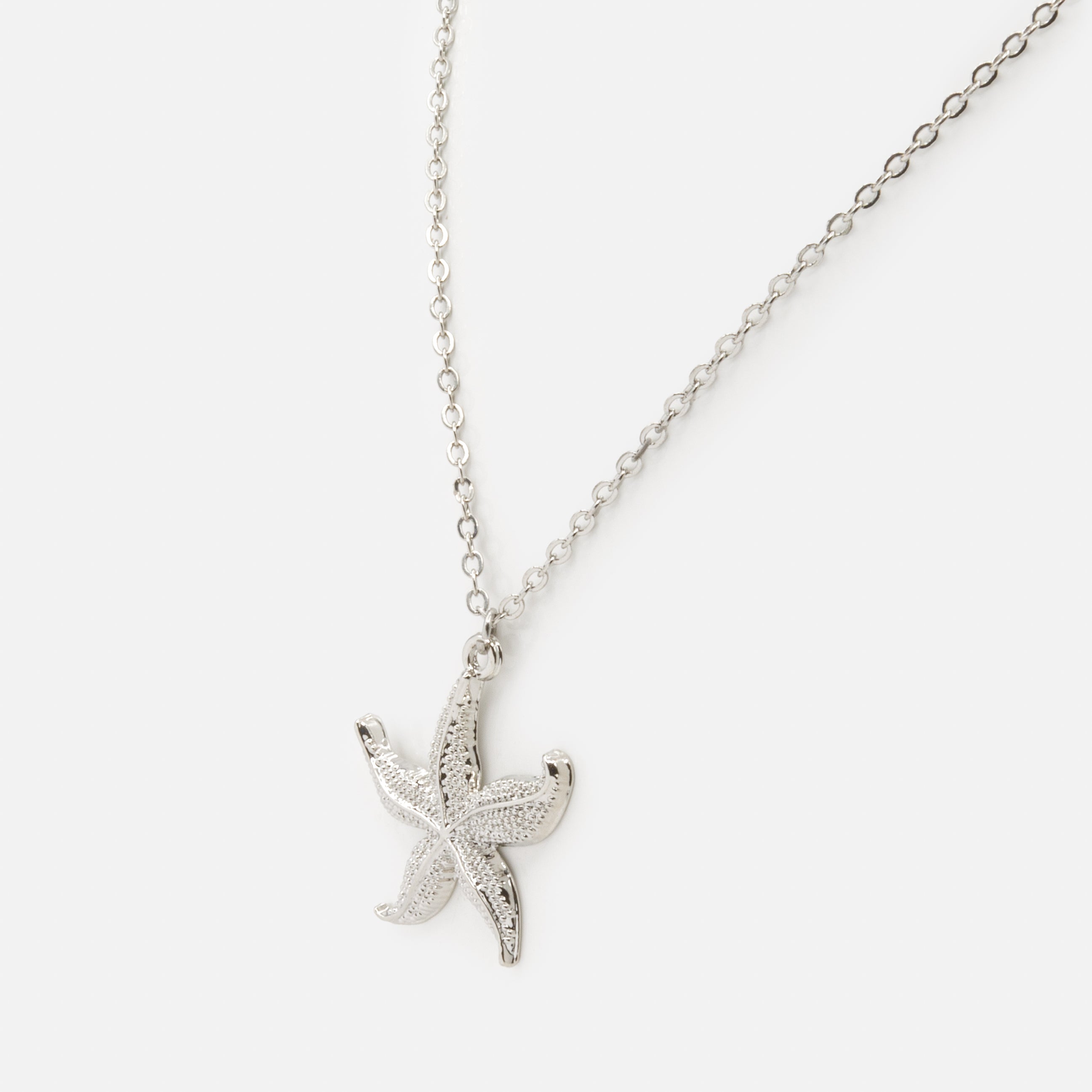 Silver starfish necklace