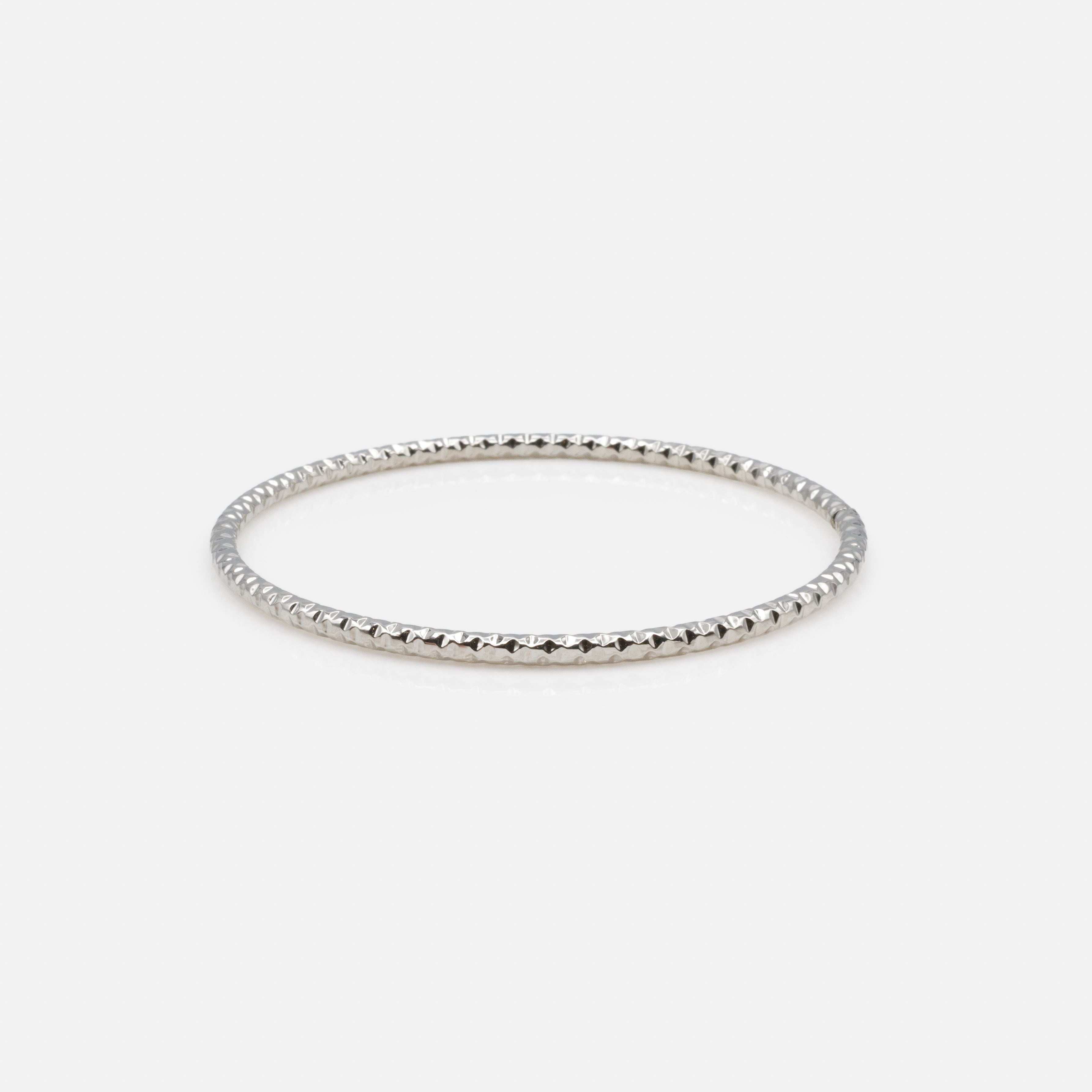 Trio of 3-tone textured rigid bracelets