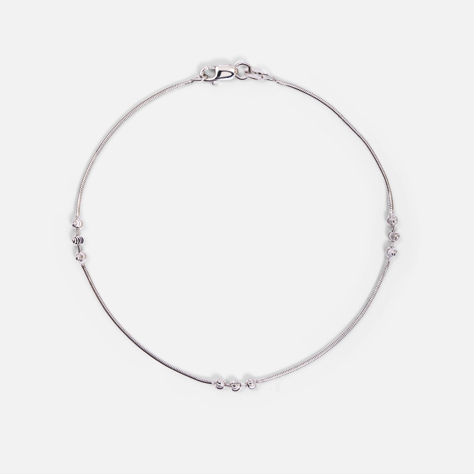 Chaîne de cheville en argent sterling avec billes