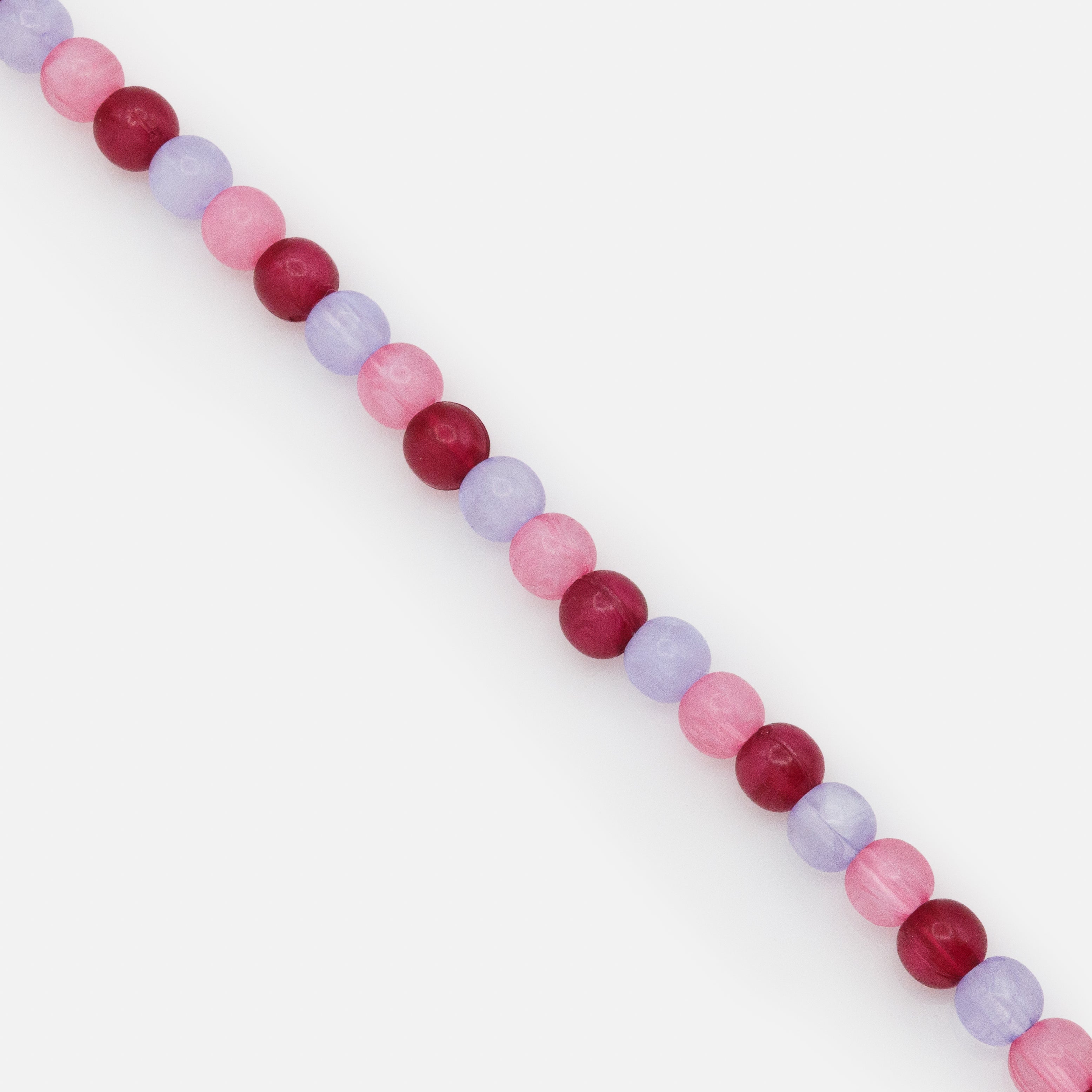 Lilac, pale pink & dark pink round bead bracelet