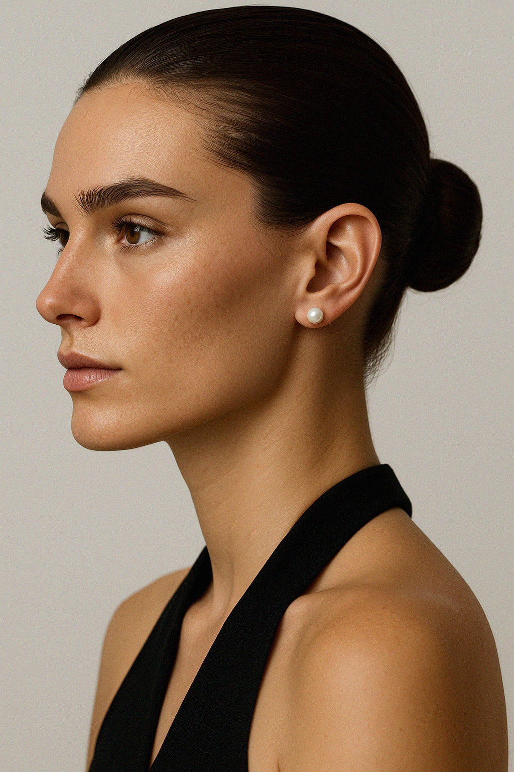 Boucles d’oreilles perles de culture rondes 6 mm avec tige en or 14 carats