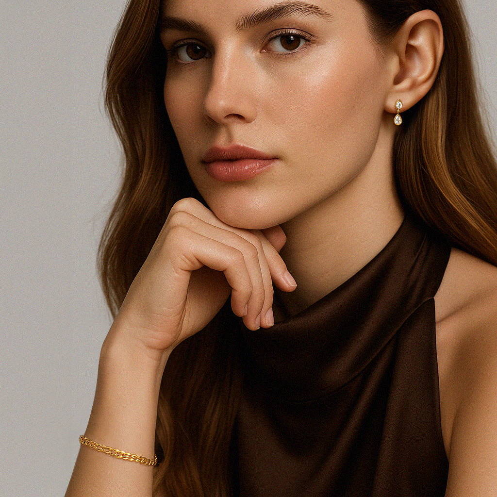 Gold vermeil flat curb link bracelet