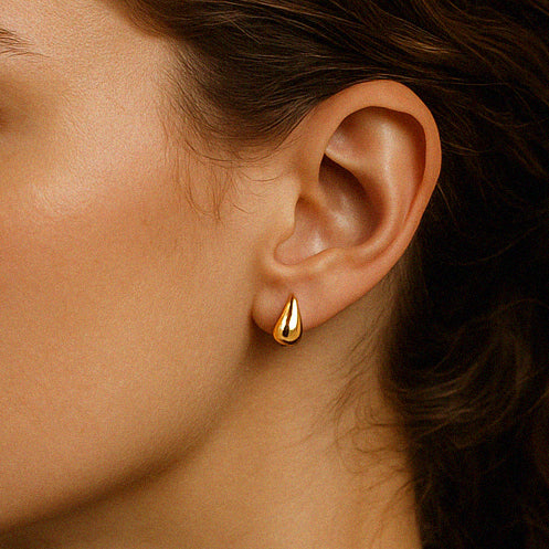 Boucle d'oreilles en forme de goutte en or vermeil