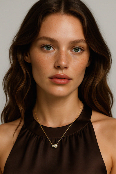 Charger l'image dans la galerie, Collier en or vermeil avec duo de perles d’eau douce