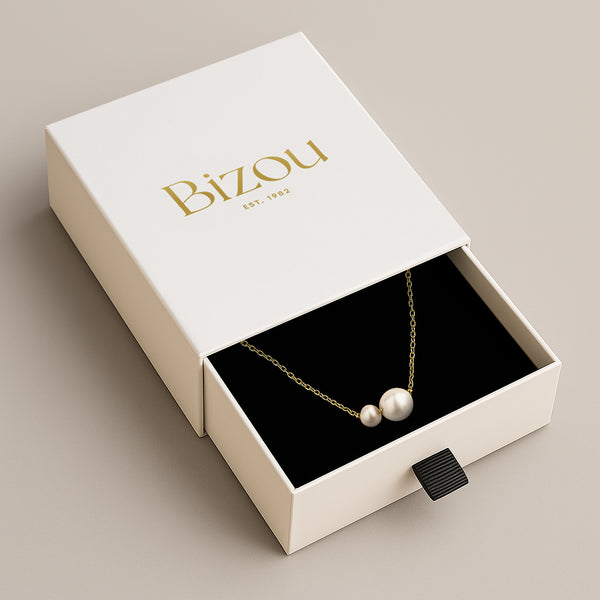 Charger l'image dans la galerie, Collier en or vermeil avec duo de perles d’eau douce