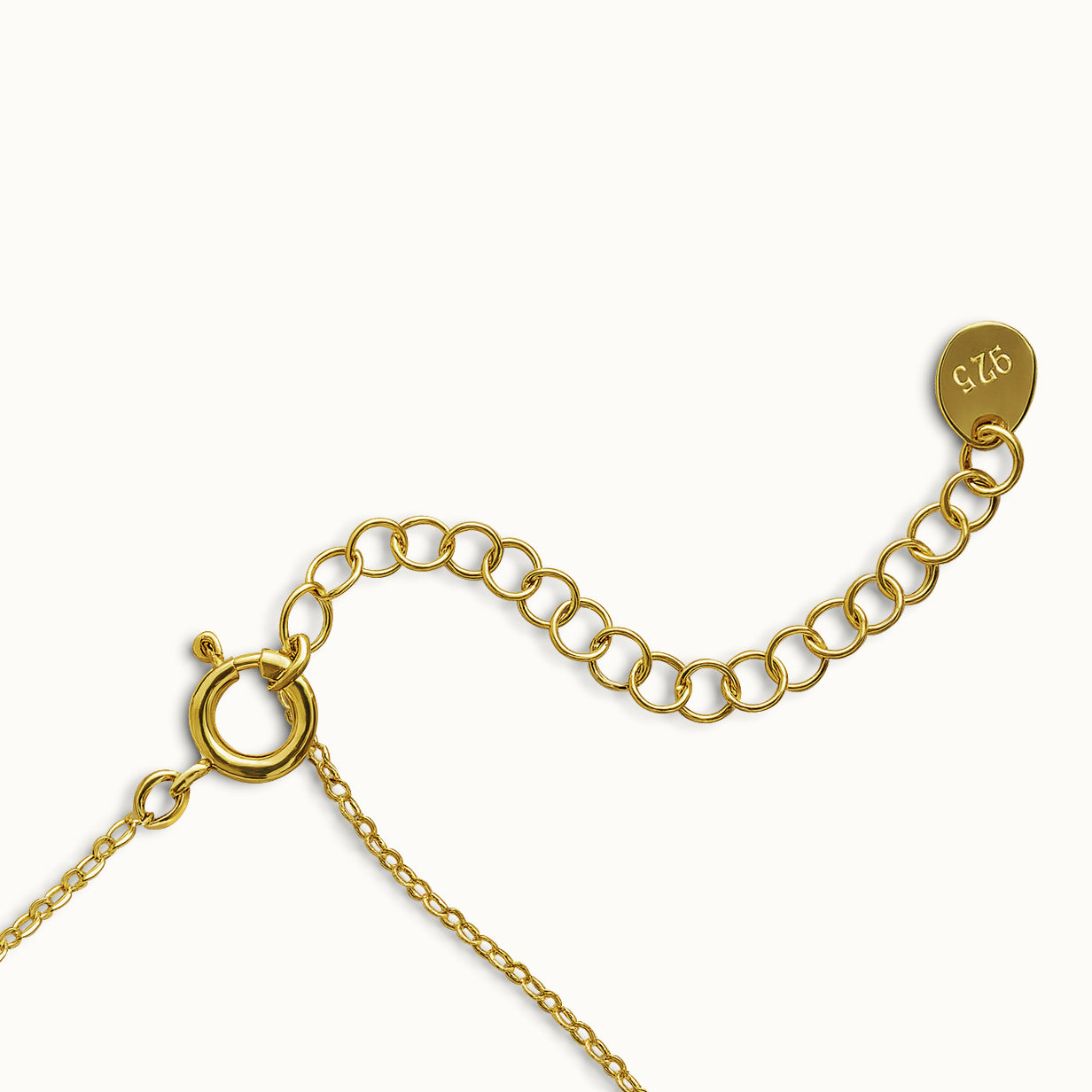 Gold vermeil necklace with a duo of cubic zirconia stones
