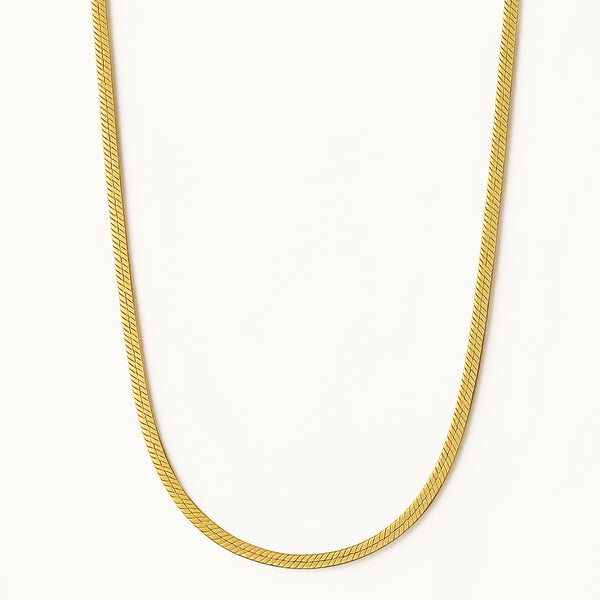 Charger l'image dans la galerie, Chaîne à mailles serpentines plates en or vermeil