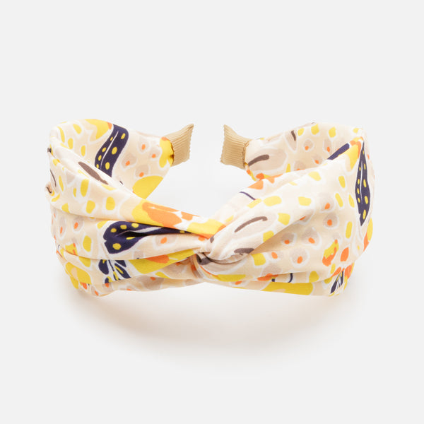 Load image into Gallery viewer, Yellow and orange headband with bow
