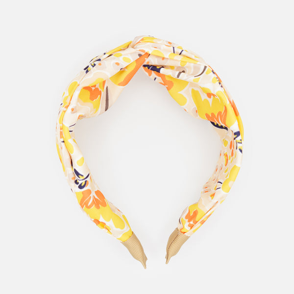 Load image into Gallery viewer, Yellow and orange headband with bow
