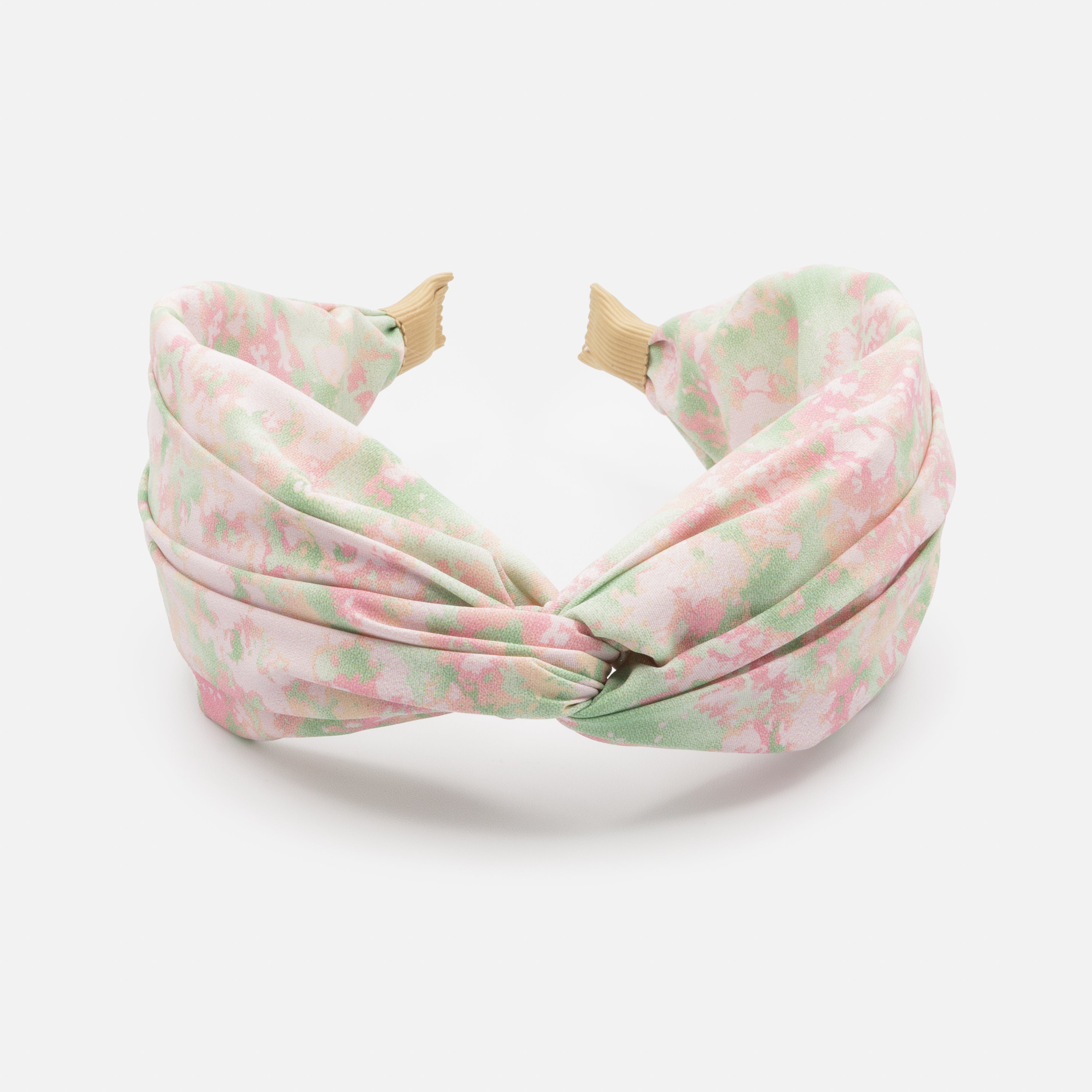 Bandeau rose et vert pâle avec noeud