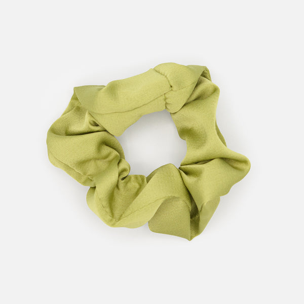 Load image into Gallery viewer, Duo of chartreuse green and ivory scrunchies
