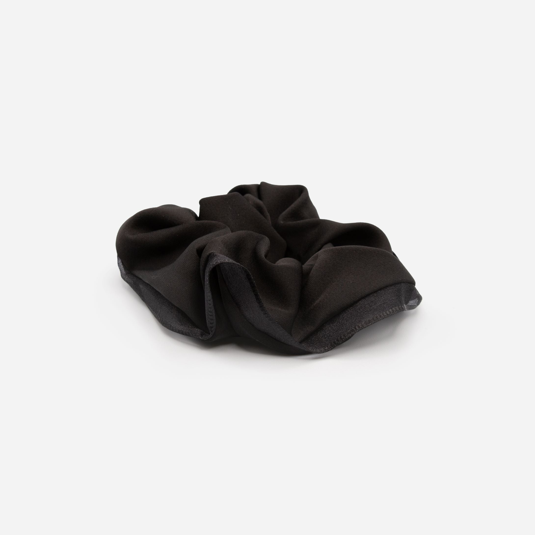 Black scrunchie with mesh trim