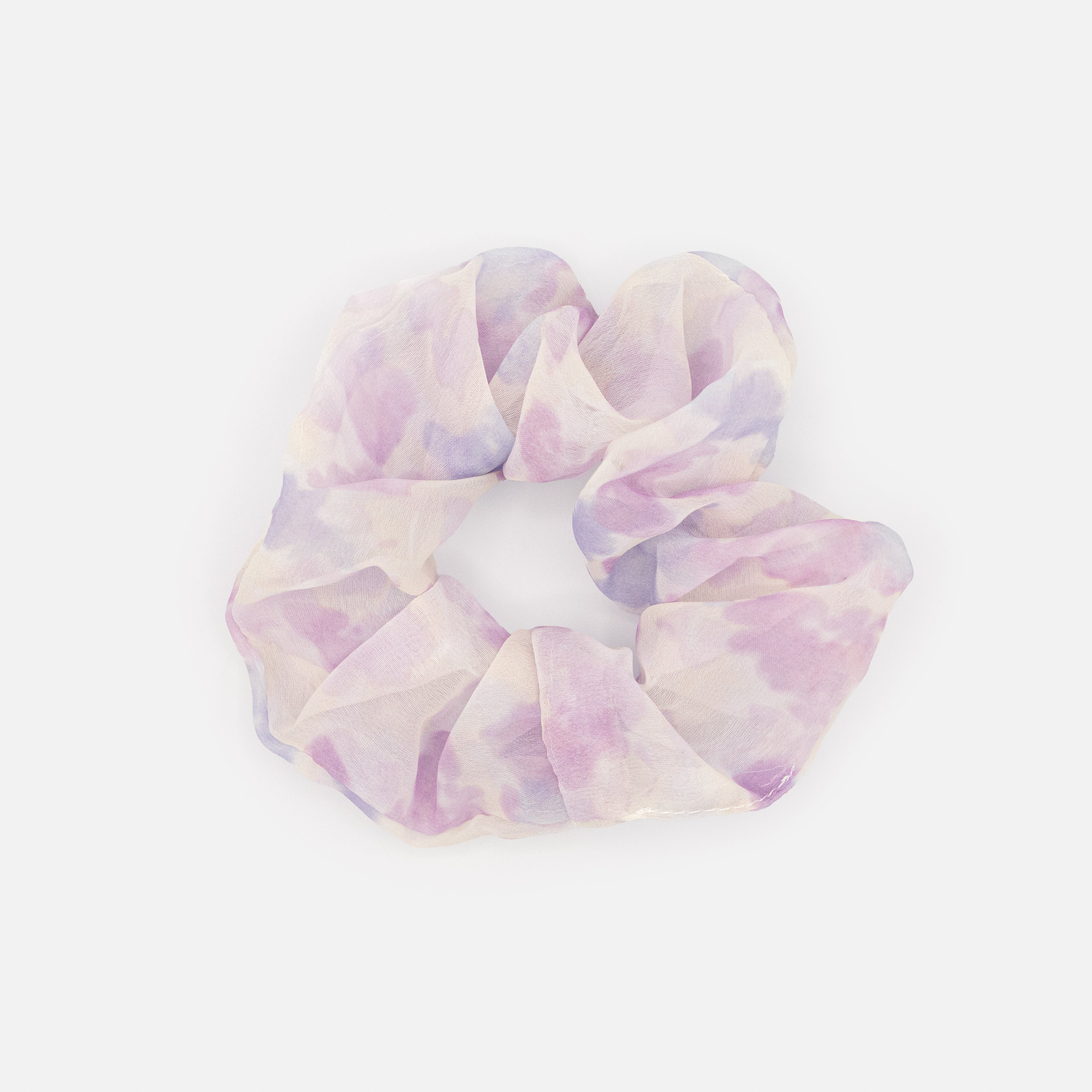 Chouchou tie-dye blanc et mauve