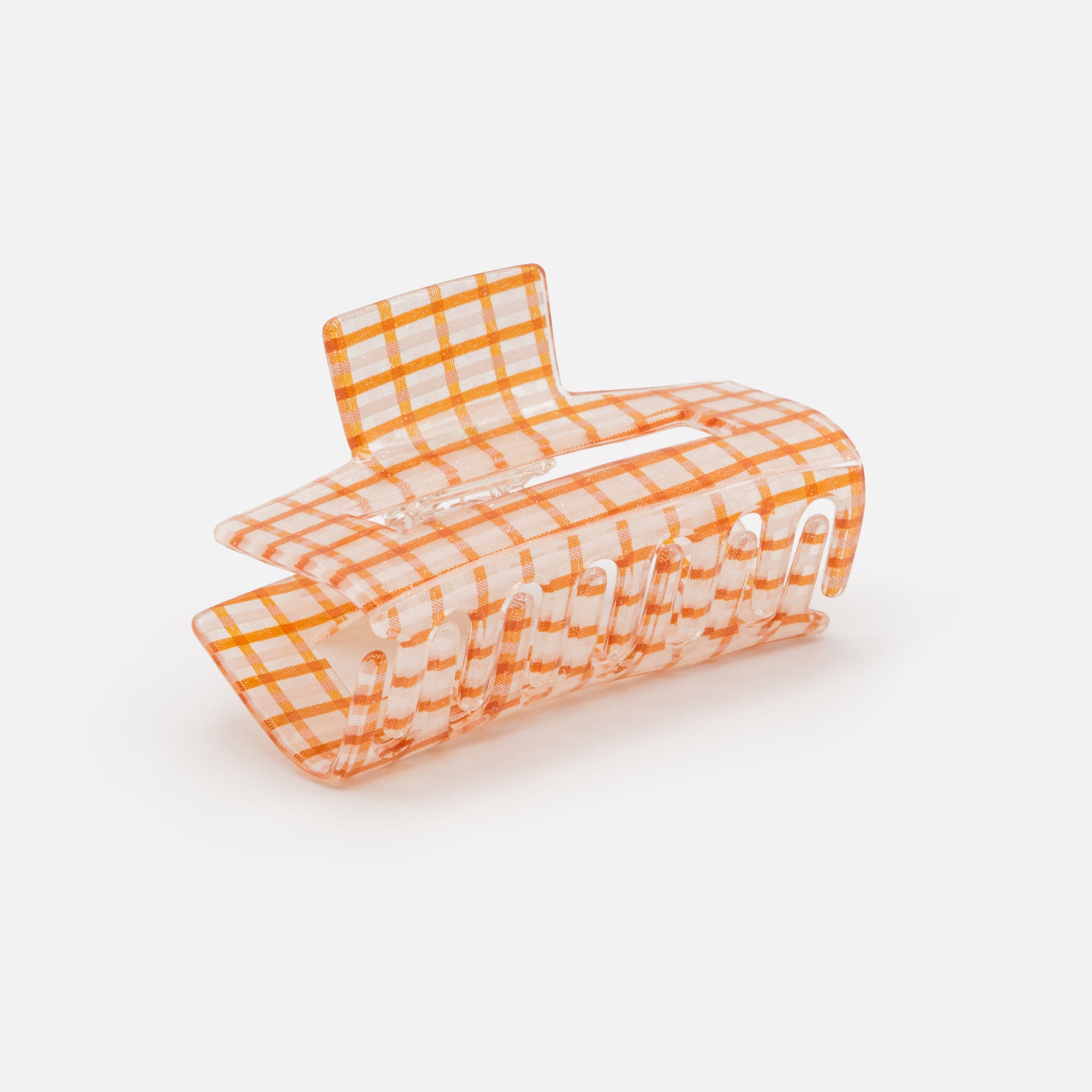 Large orange and white checkered clip