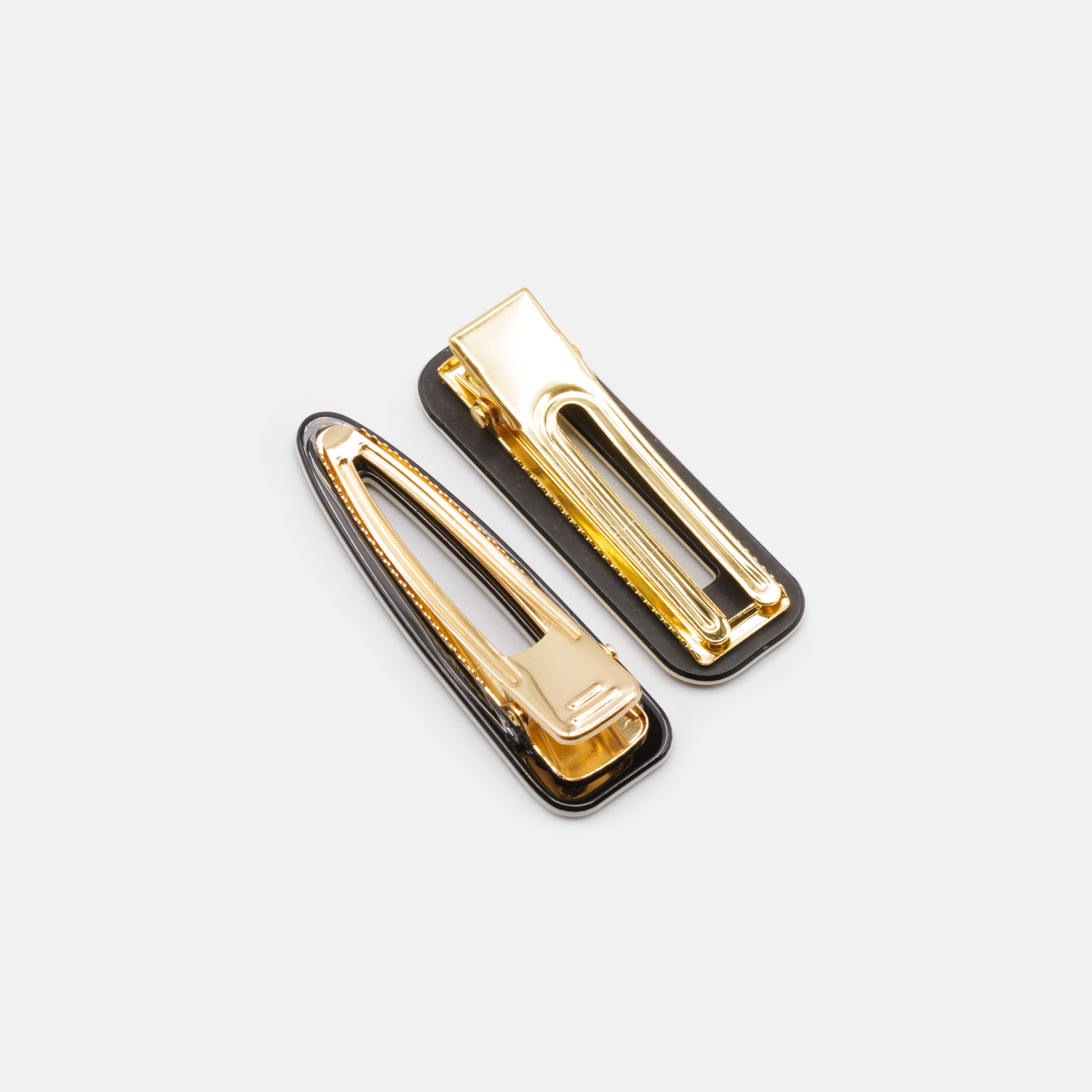 Geometric Black Clip Duo