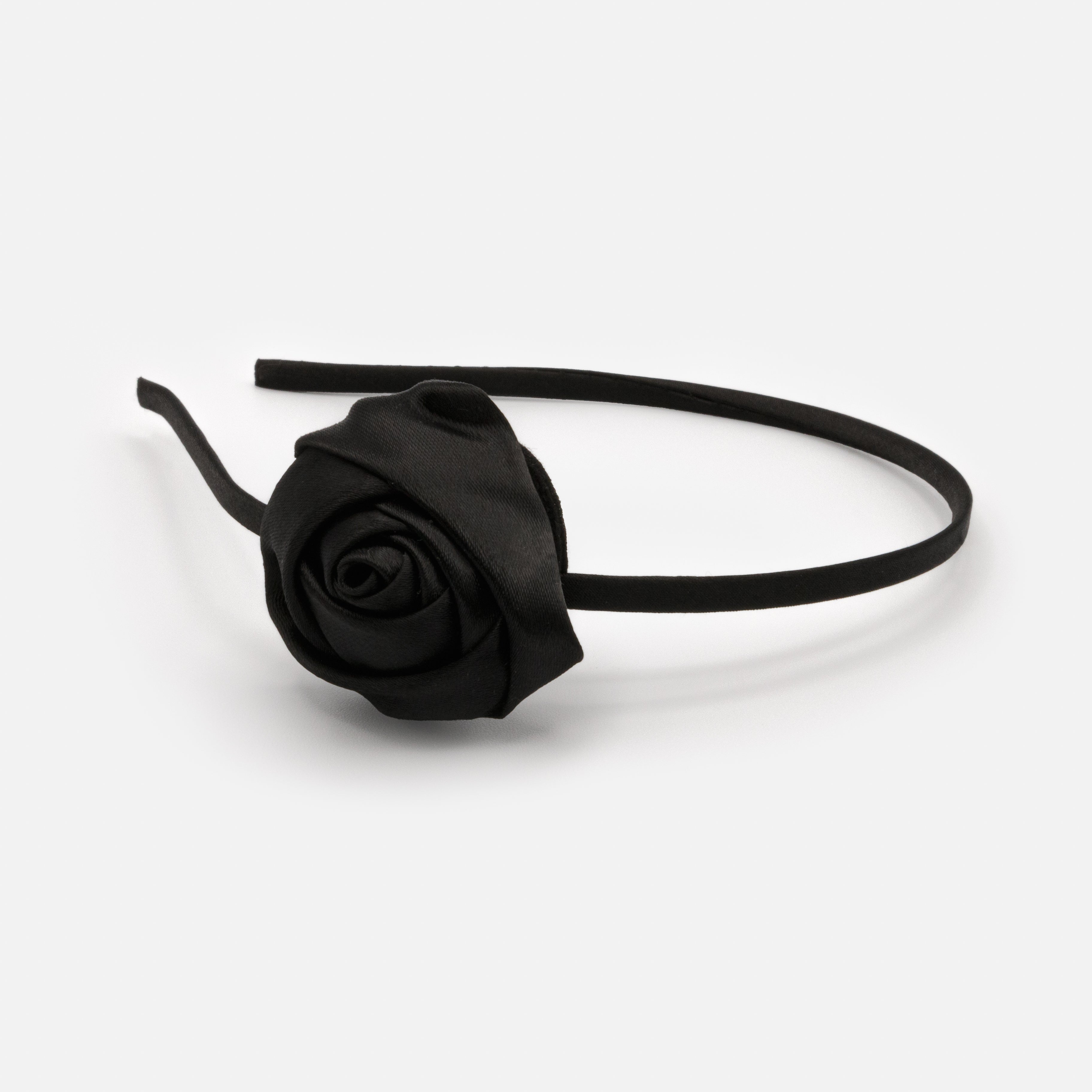 Mince bandeau avec rose noire
