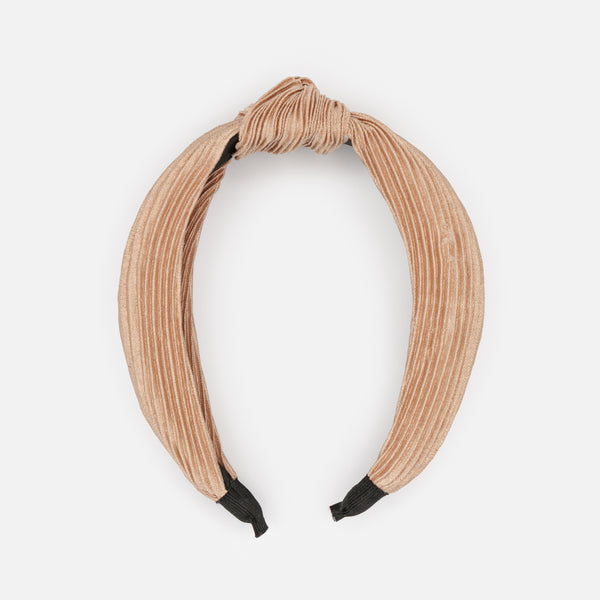 Charger l'image dans la galerie, Bandeau vieux rose froissé avec boucle et fini satiné