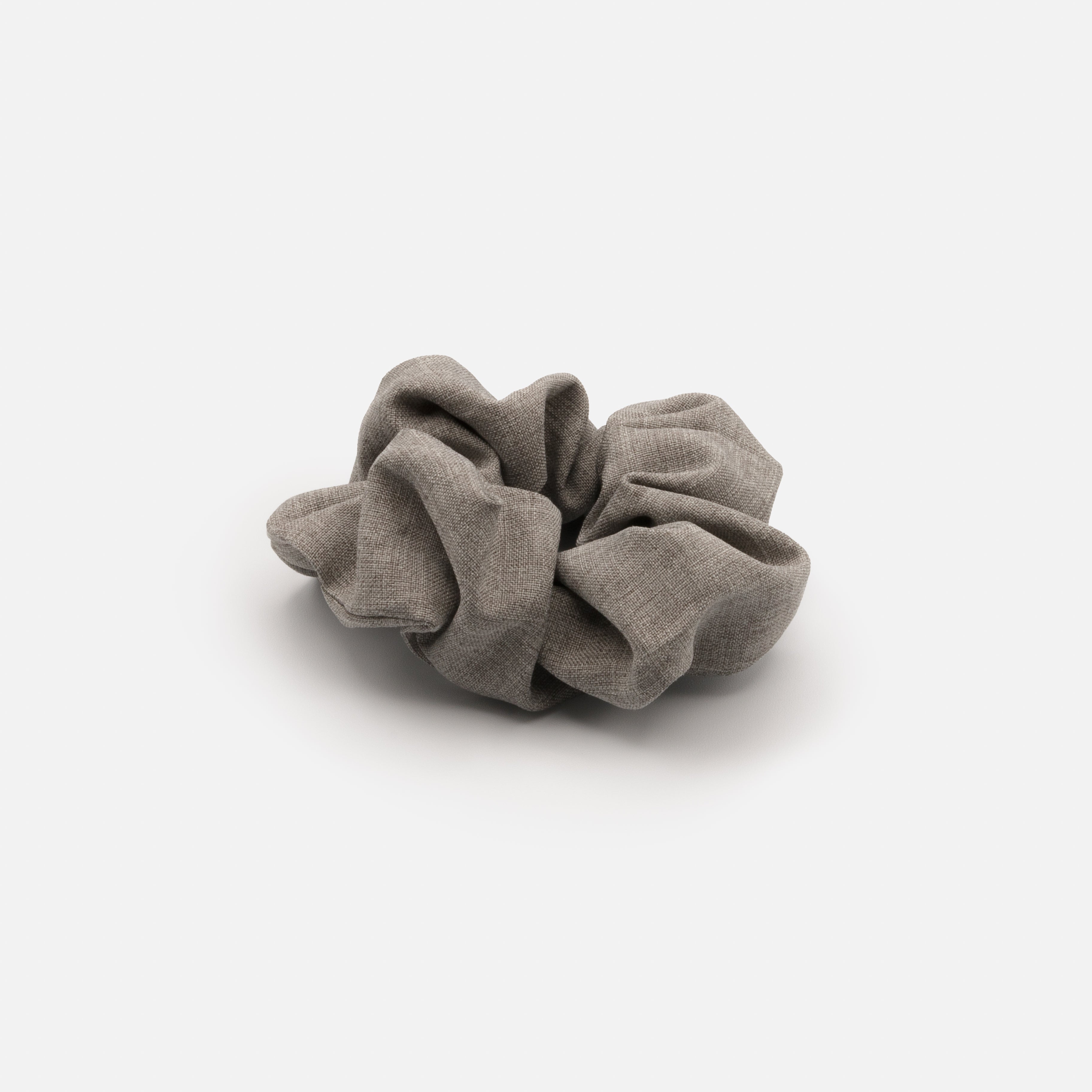 Gray linen scrunchie