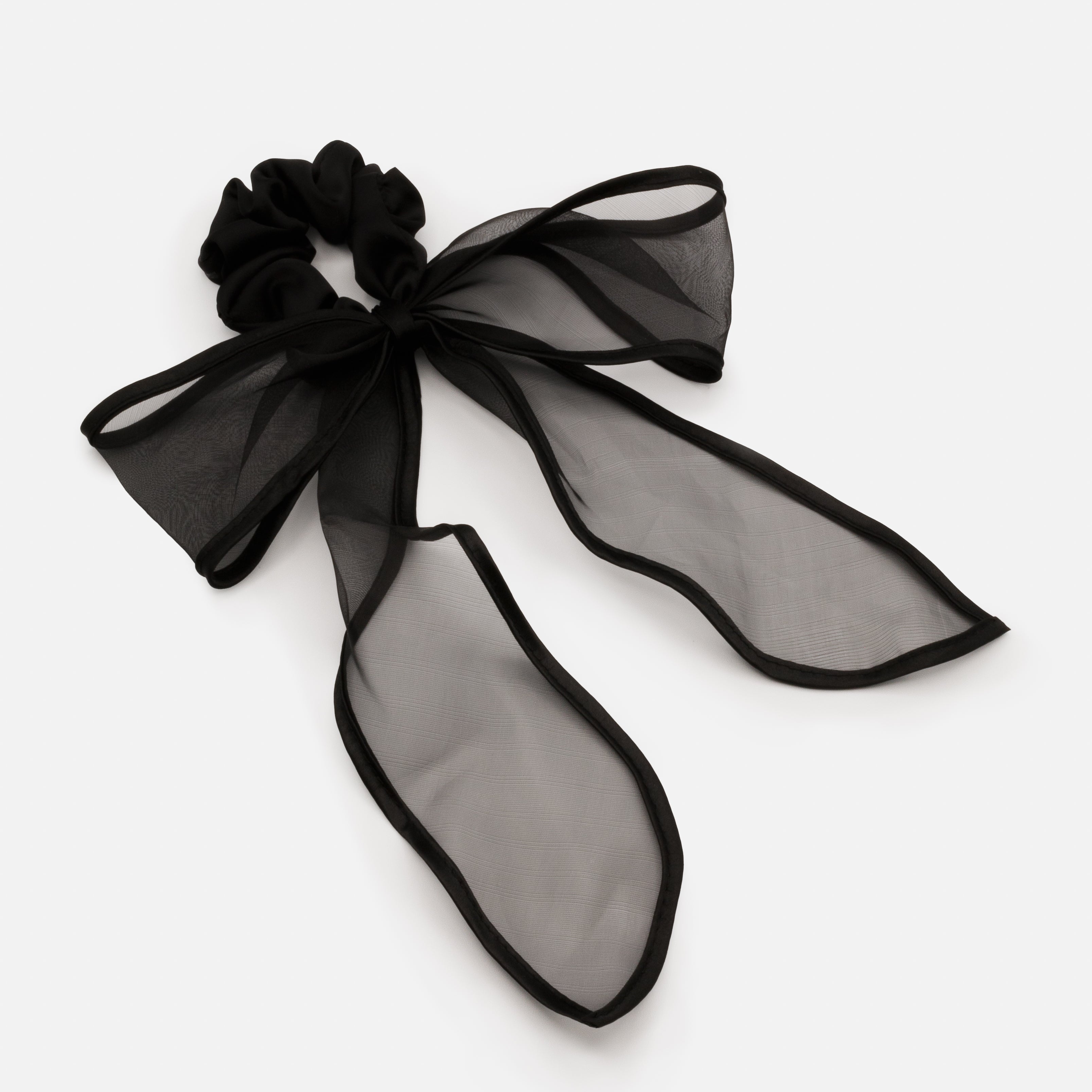 Long black curl scrunchie