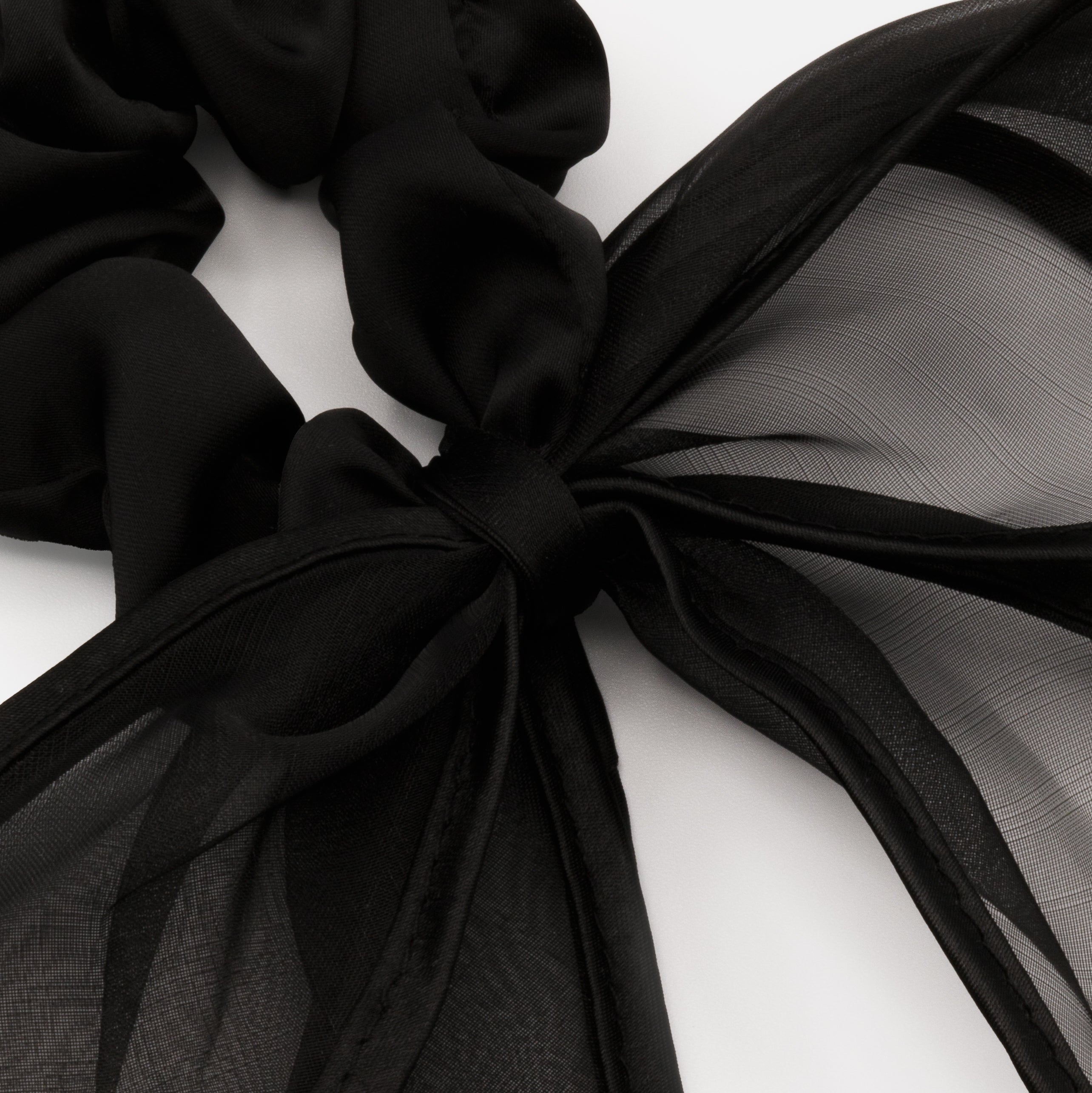 Long black curl scrunchie