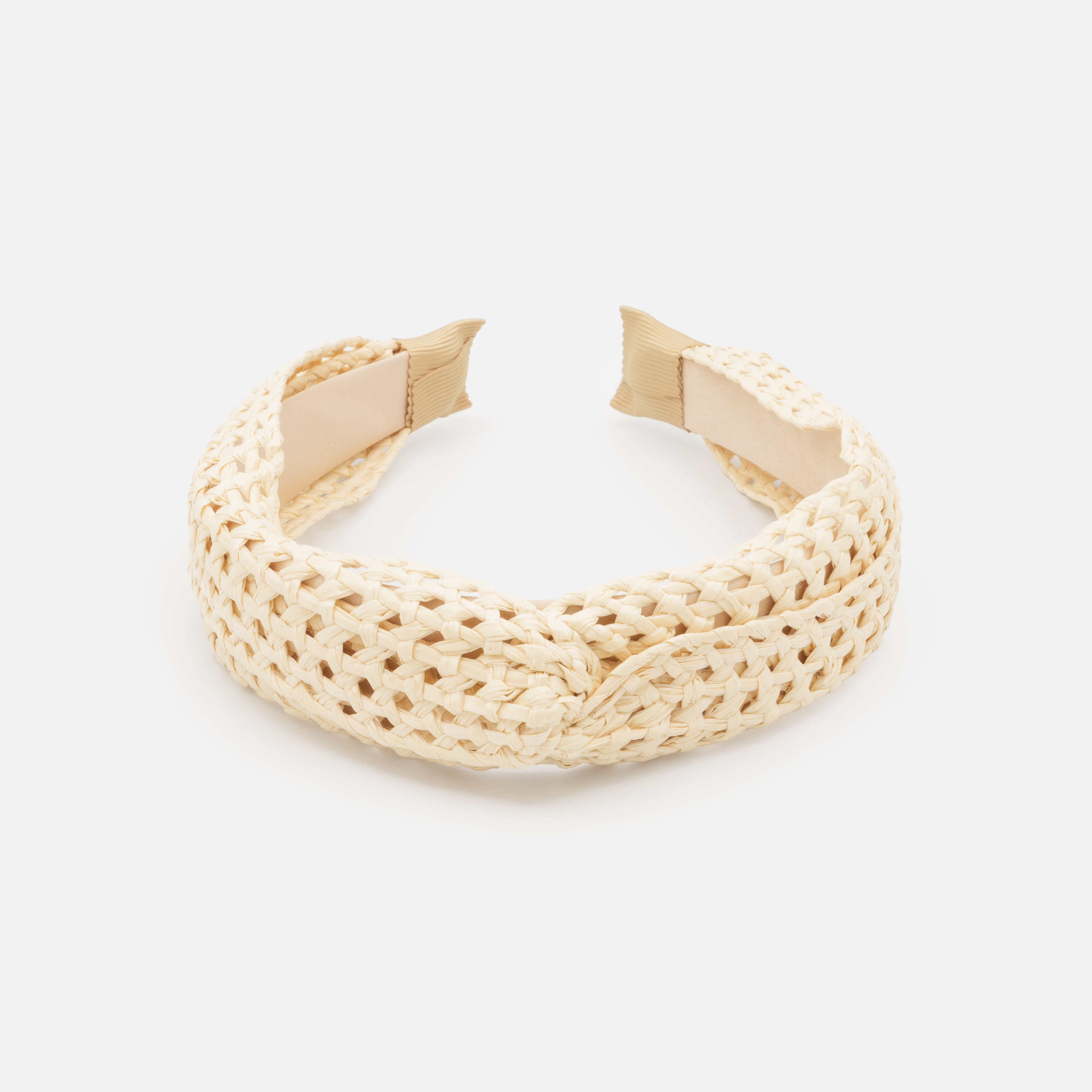 Braided straw headband