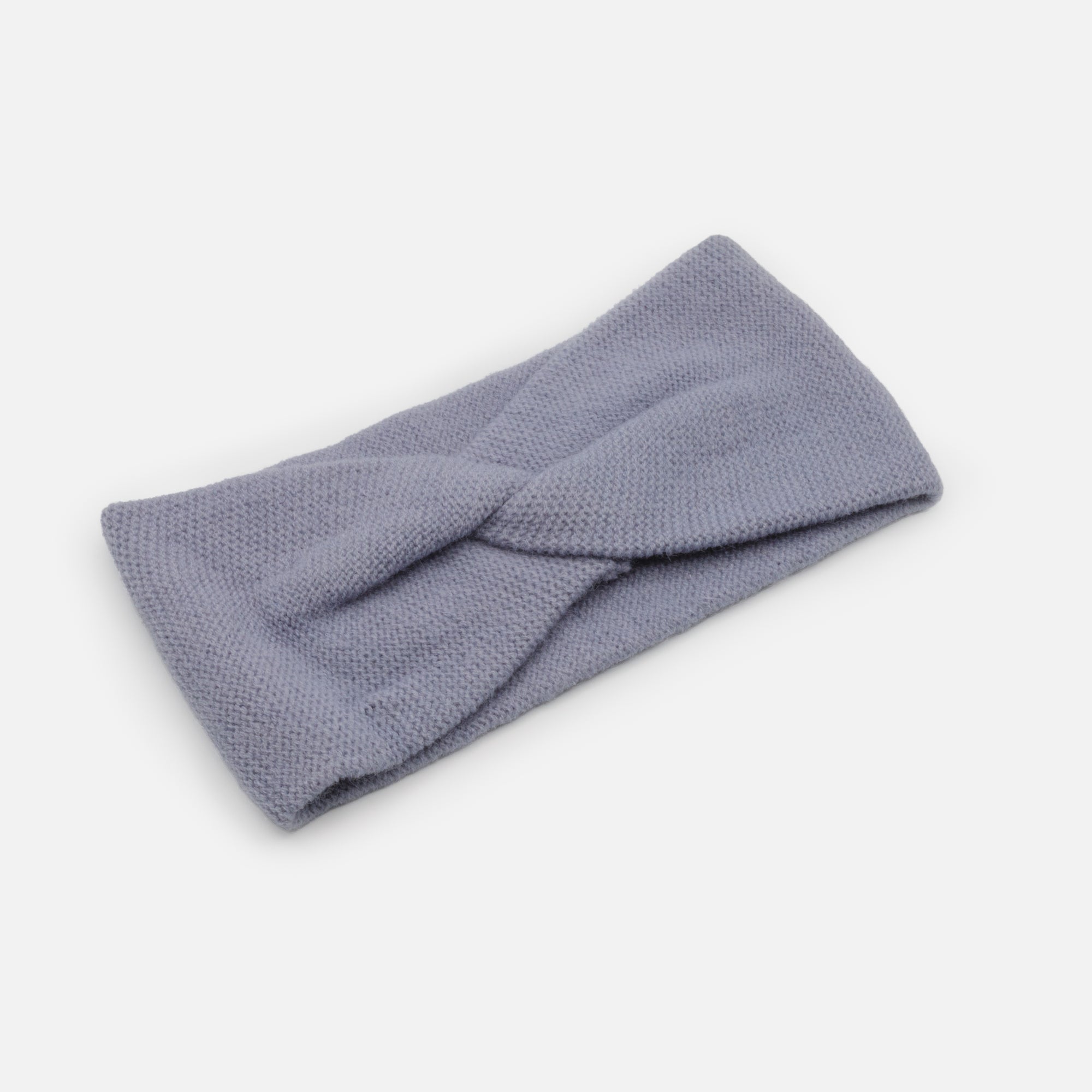 Bandeau bleu poudre en tricot à petites mailles avec boucle
